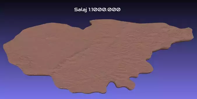 Romania 3D Map of Salaj County 1 to 1000000 3D print model