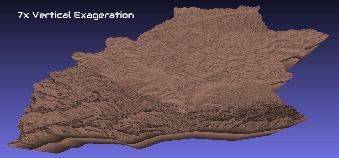 Romania 3D Map of Sibiu County 1 to 1000000 3D print model_1