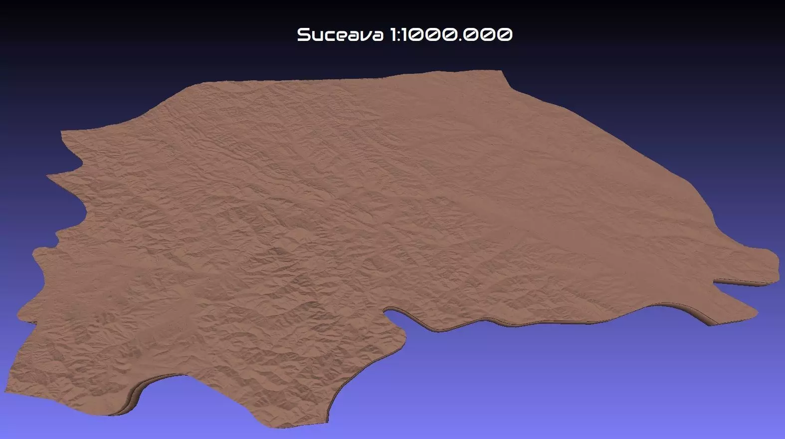 Romania 3D Map of Suceava County 1 to 1000000 3D print model_0