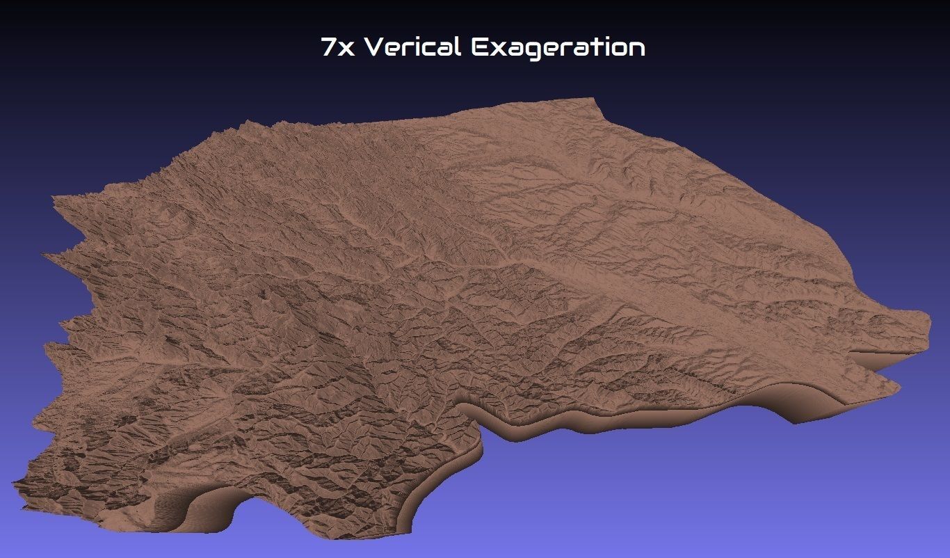 Romania 3D Map of Suceava County 1 to 1000000 3D print model_1