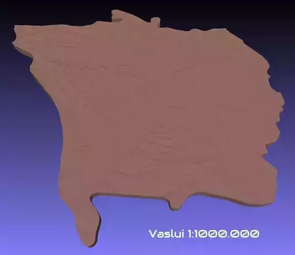 Romania 3D Map of Vaslui County 1 to 1000000 3D print model