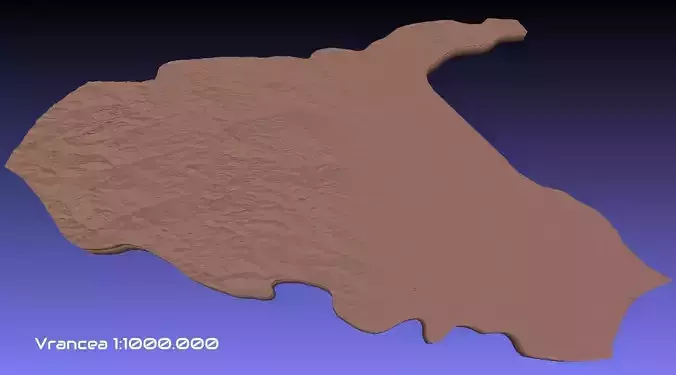 Romania 3D Map of Vrancea County 1 to 1000000 3D print model