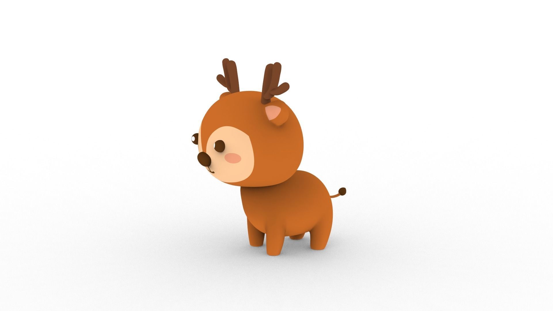 Cartoon Deer v001 character 3D model_1