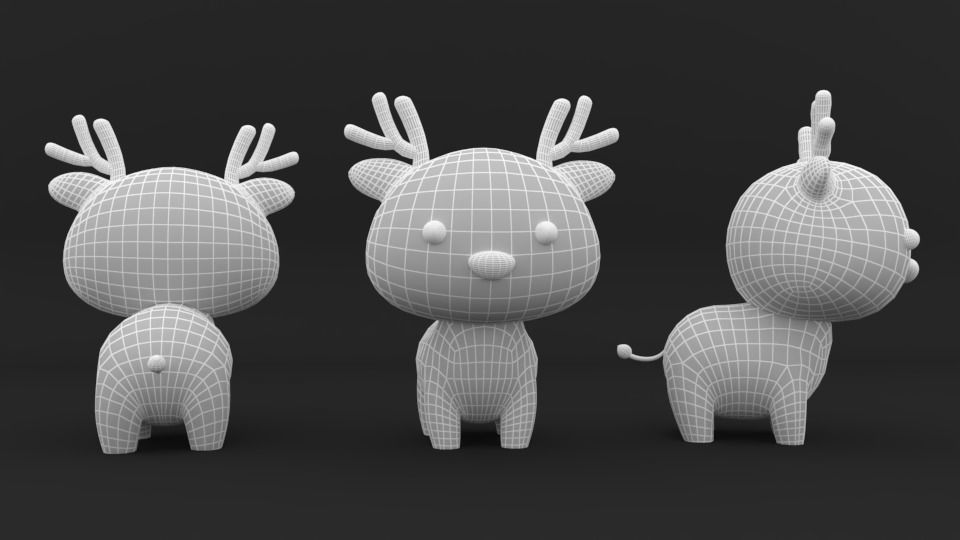 Cartoon Deer v001 character 3D model_15