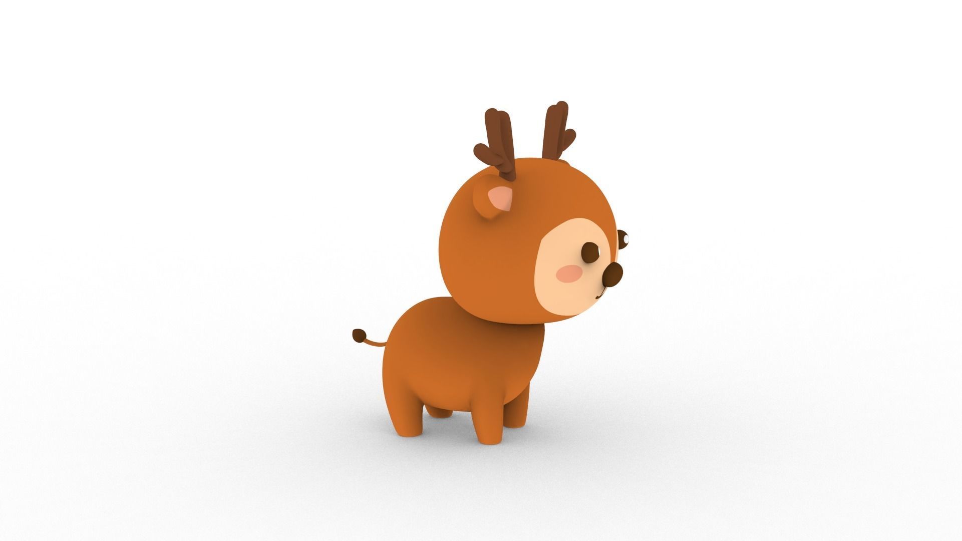 Cartoon Deer v001 character 3D model_10