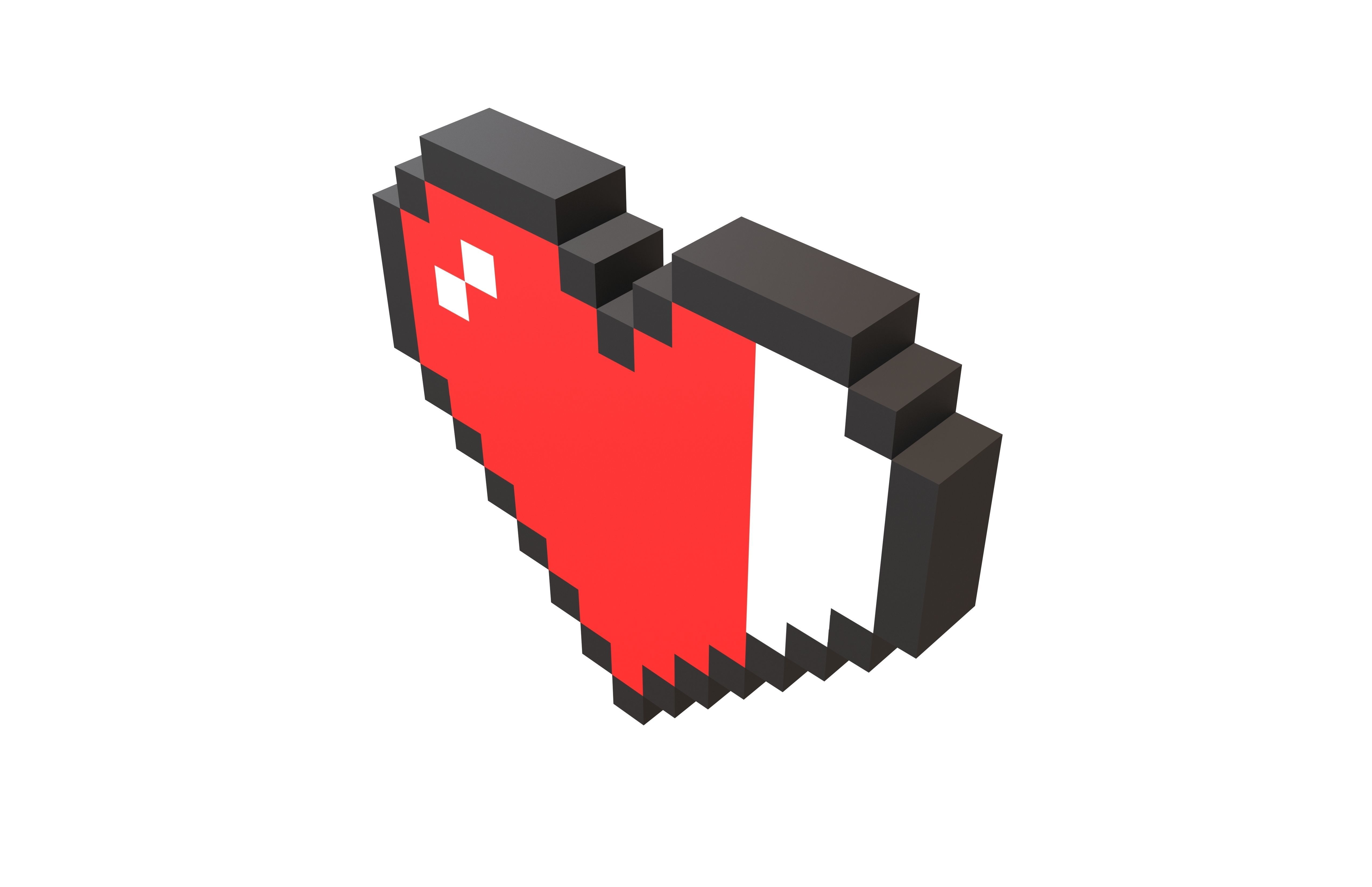 Pixel Heart v2 010 Low-poly 3D model_2