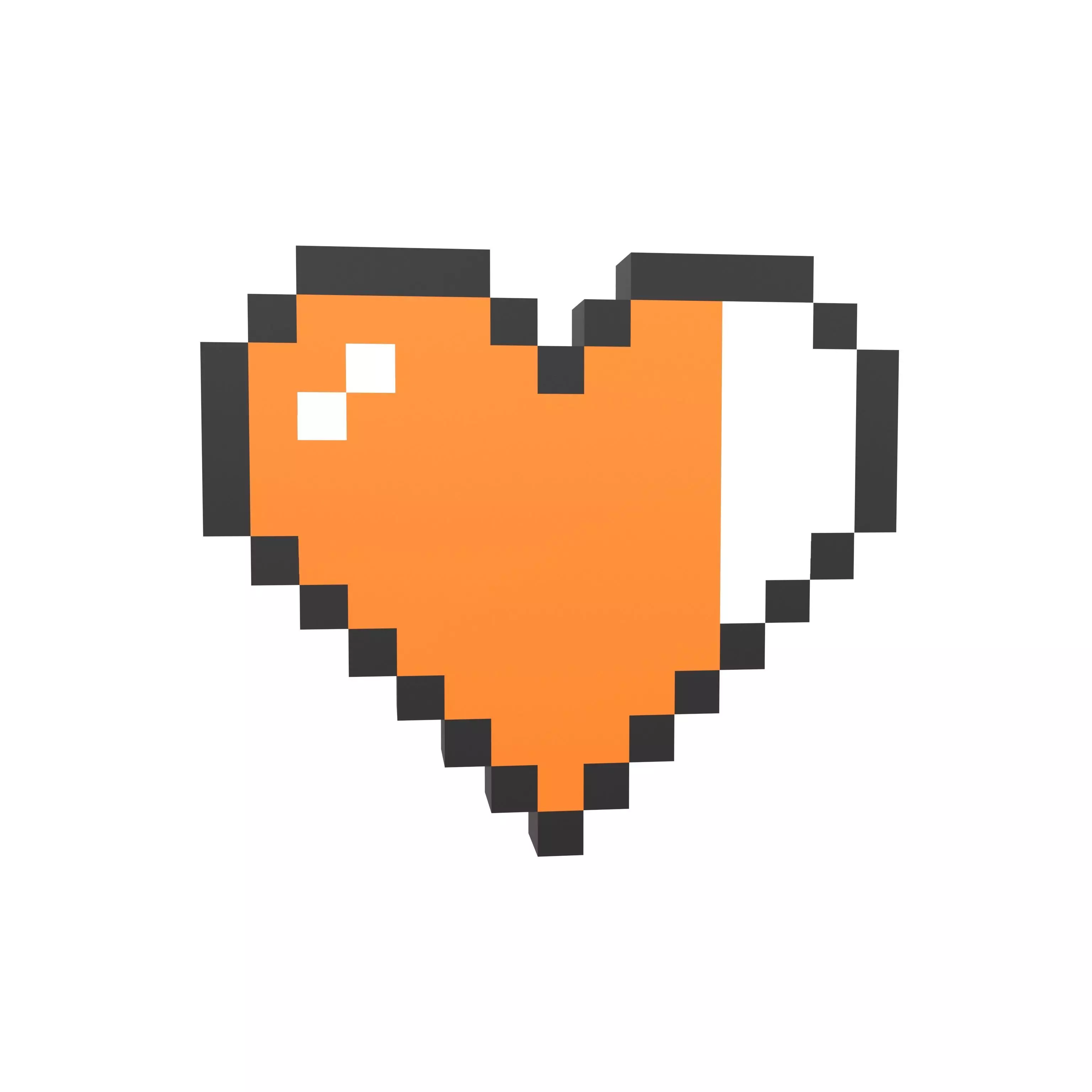 3D model Pixel Heart v2 013 VR / AR / low-poly | CGTrader