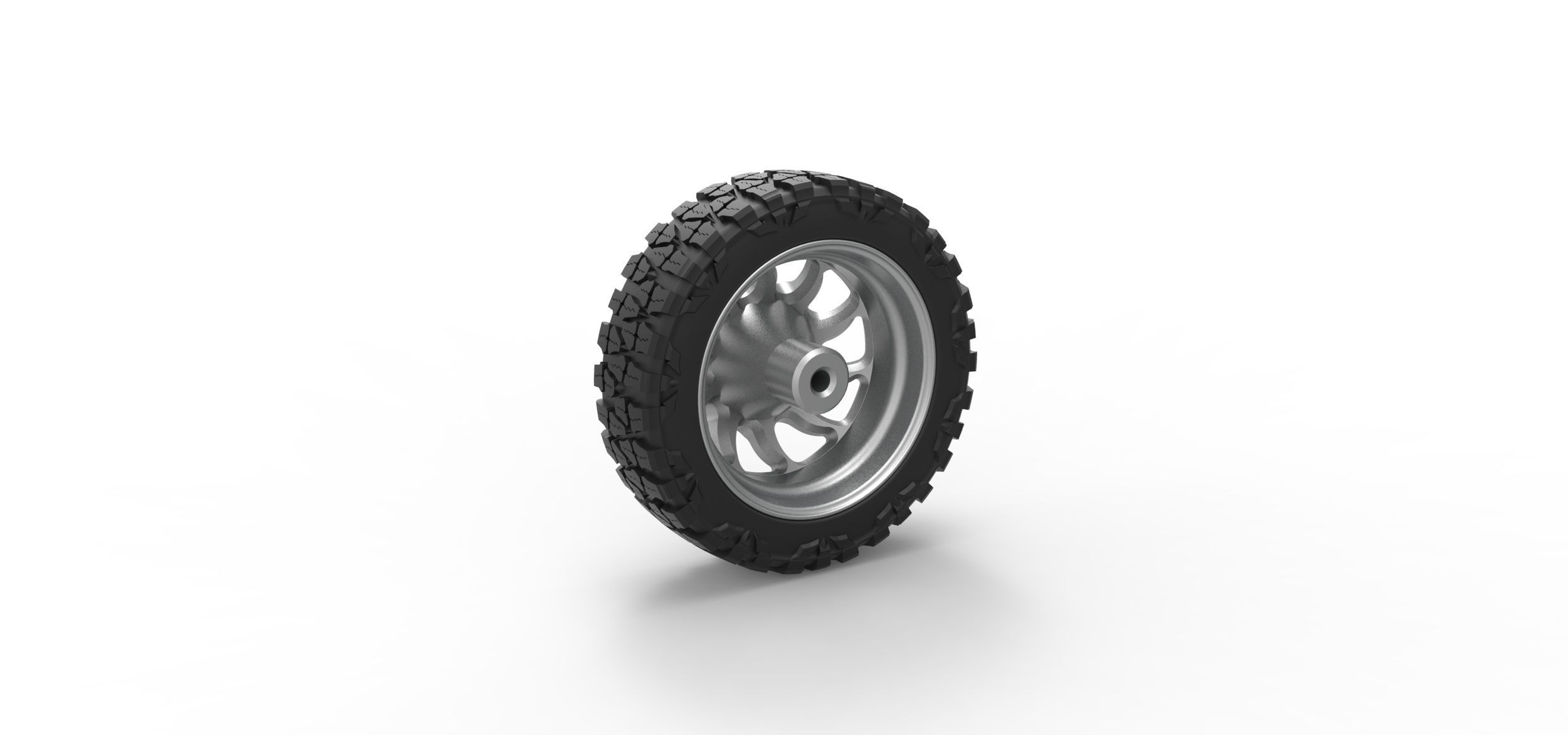 Front semi wheel for pickup V17 Scale 1 to 25 3D print model_7
