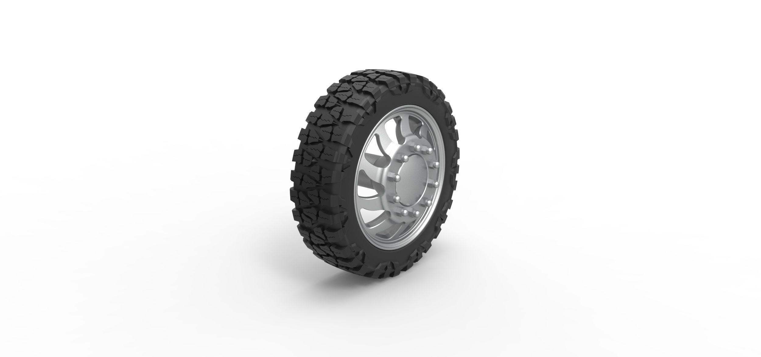 Front semi wheel for pickup V17 Scale 1 to 25 3D print model_1