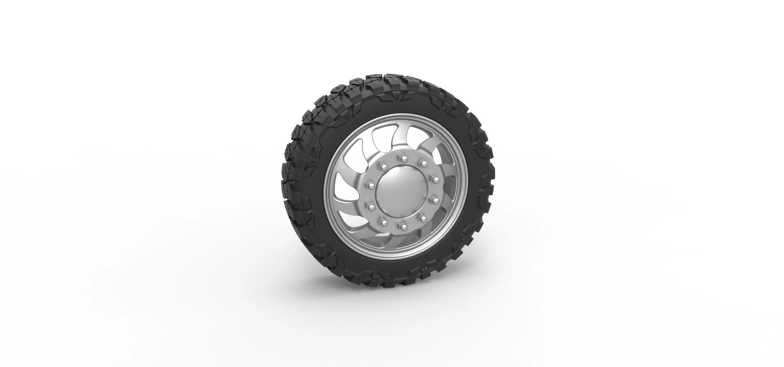 Front semi wheel for pickup V17 Scale 1 to 25 3D print model_0