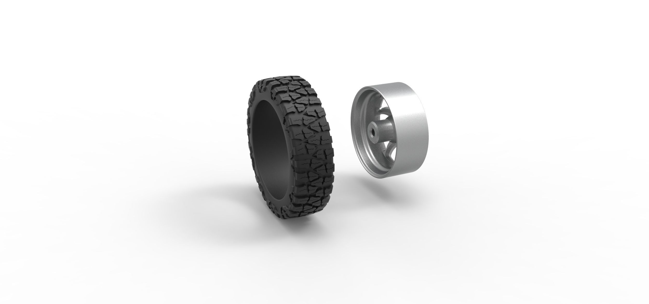 Front semi wheel for pickup V17 Scale 1 to 25 3D print model_9