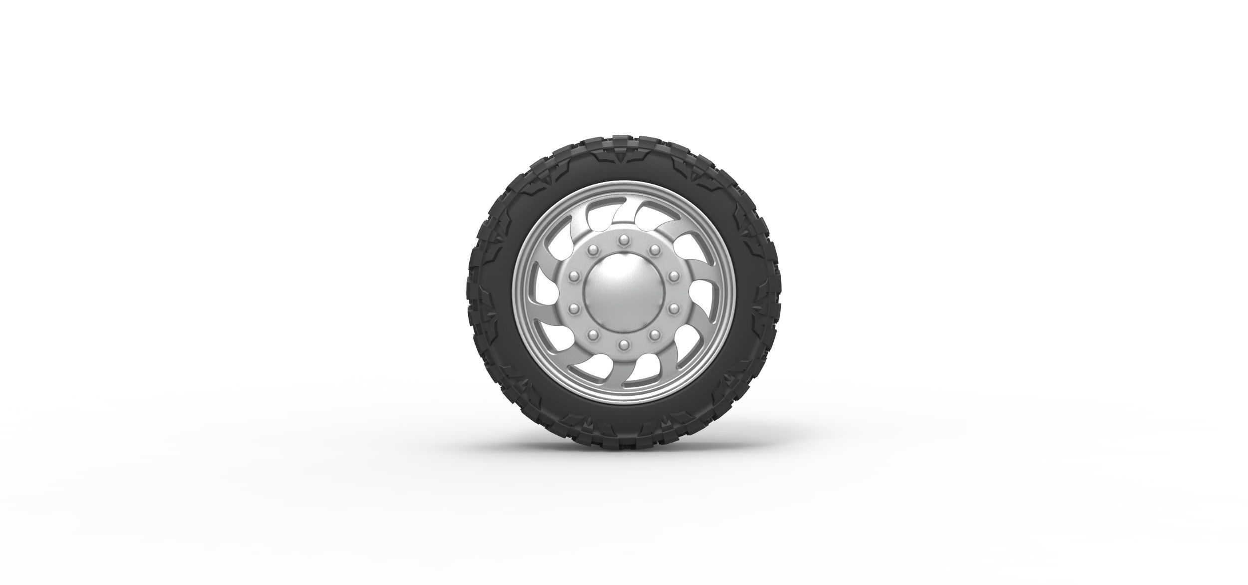 Front semi wheel for pickup V17 Scale 1 to 25 3D print model_4