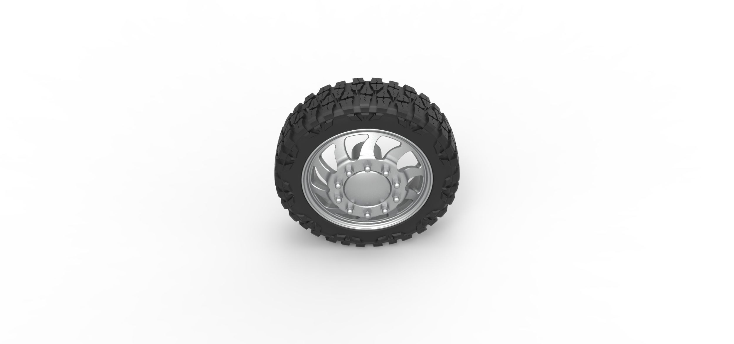 Front semi wheel for pickup V17 Scale 1 to 25 3D print model_5