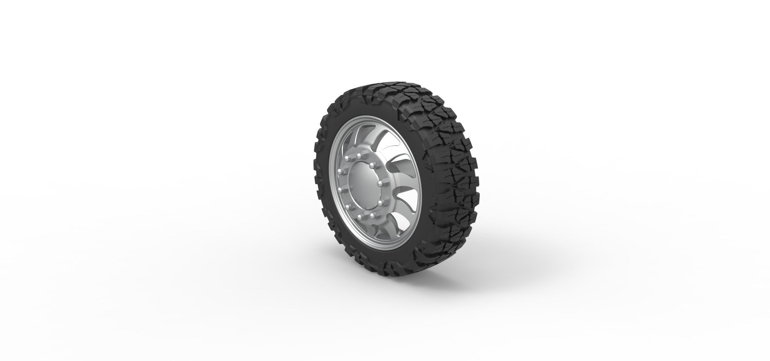 Front semi wheel for pickup V17 Scale 1 to 25 3D print model_6
