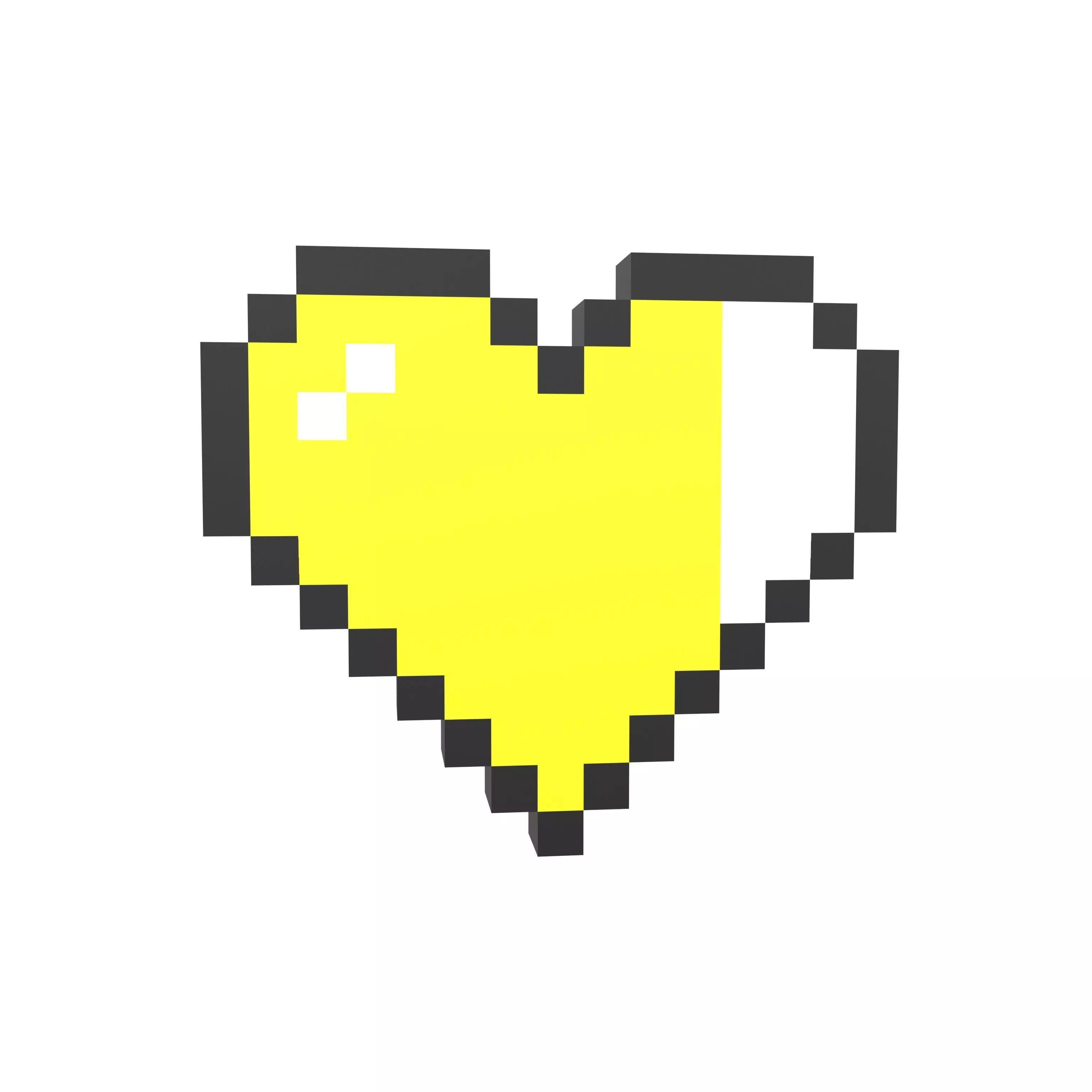 Pixel Heart v2 016 Low-poly 3D model_0