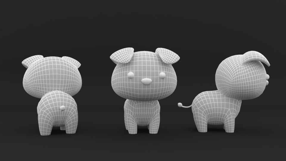 Cartoon Dog v001 character 3D model_15