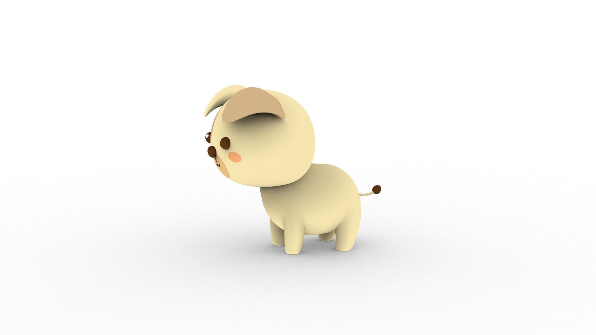 Cartoon Dog v001 character 3D model_1