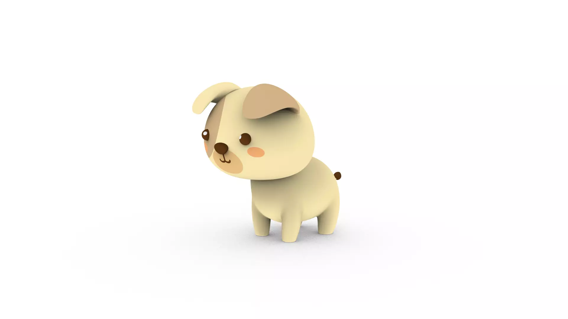 Cartoon Dog v001 character 3D model_0