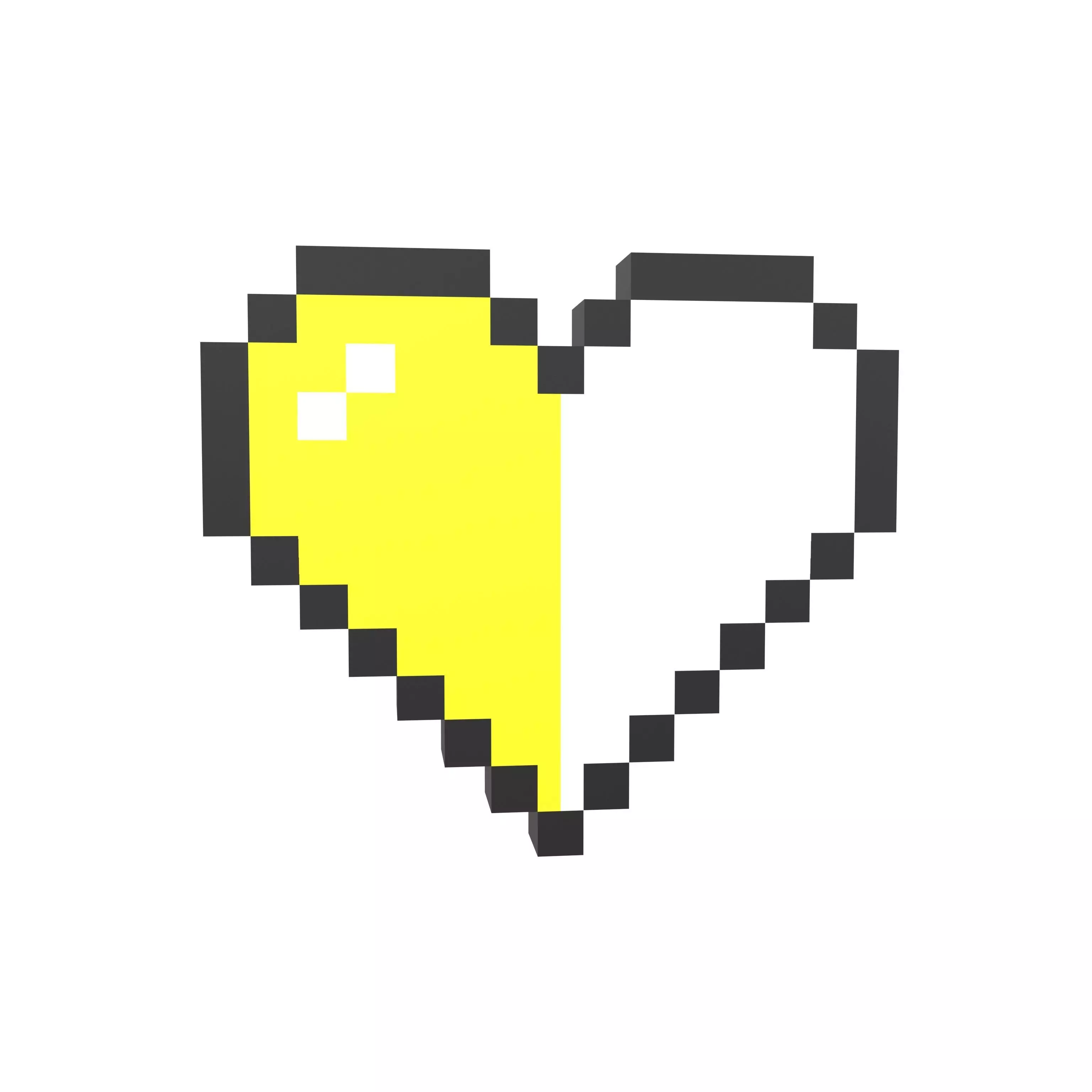 Pixel Heart v2 017 Low-poly 3D model_0
