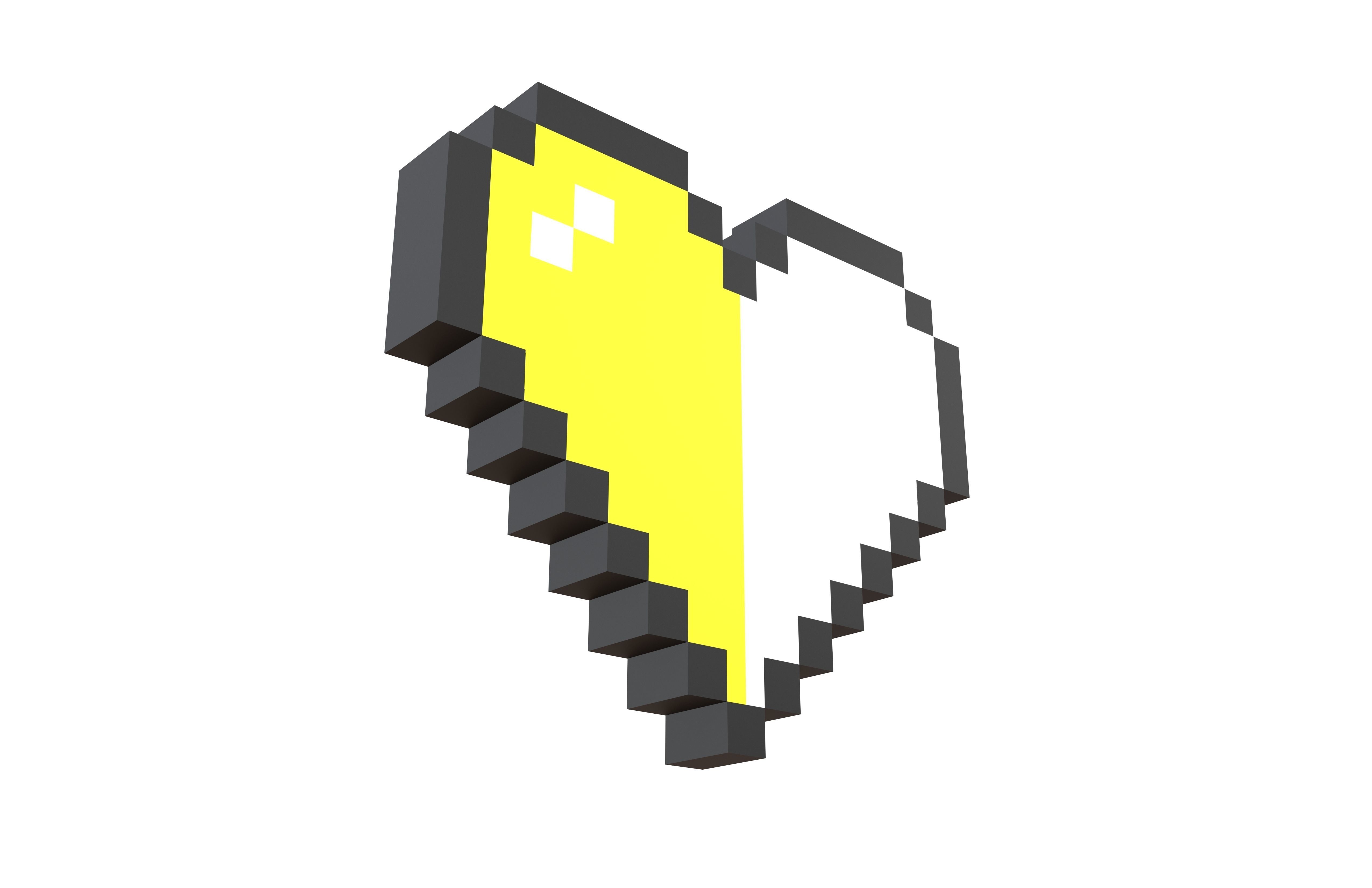 Pixel Heart v2 017 Low-poly 3D model_3