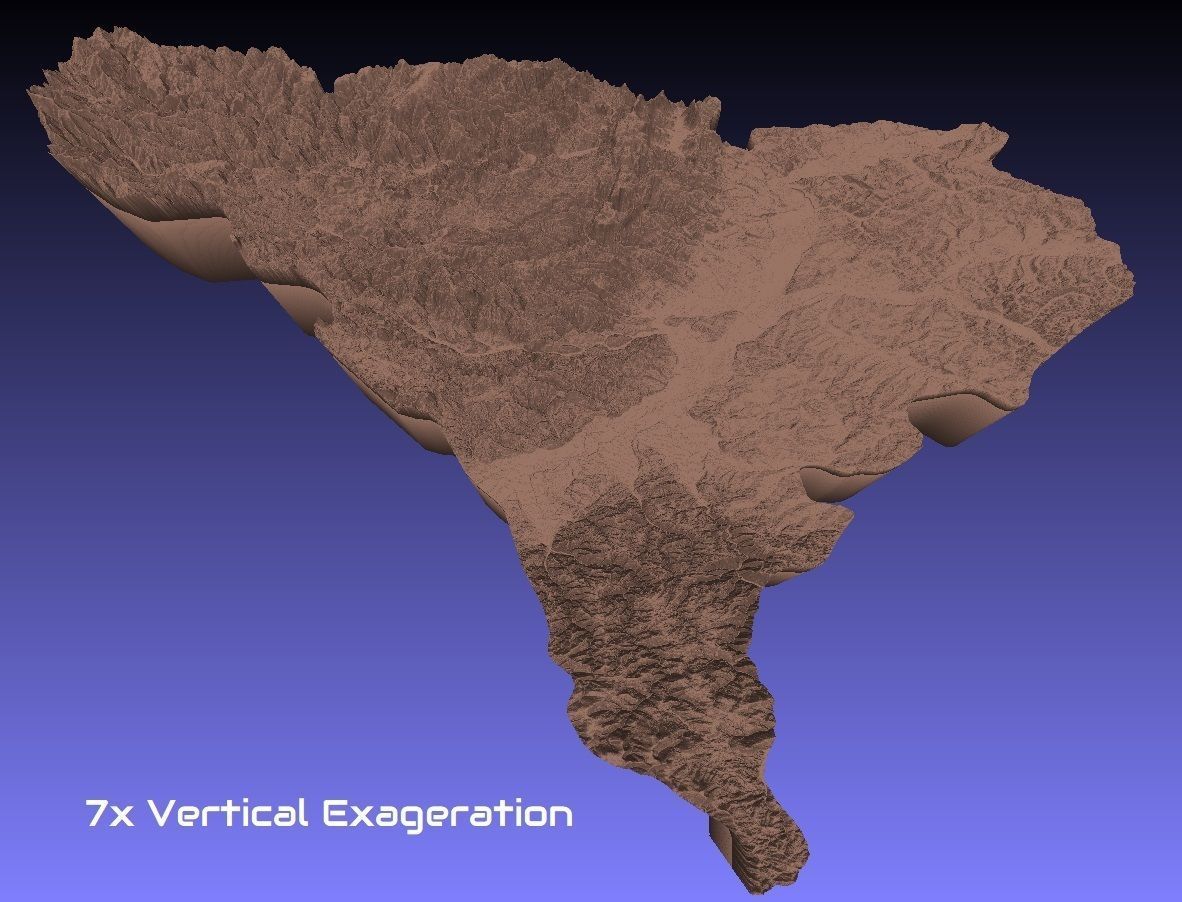Romania 3D Map of Alba County 1 to 1000000 3D print model_1
