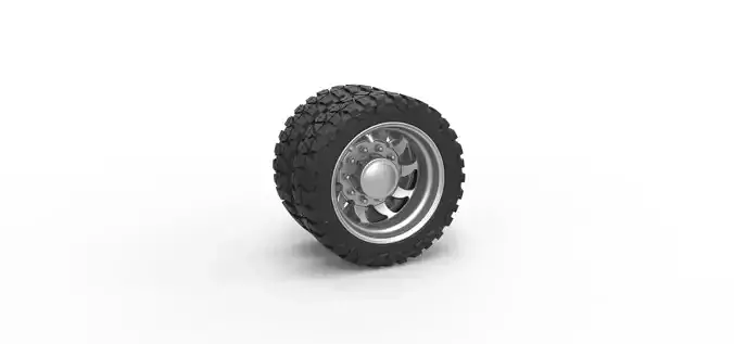 Rear semi wheel for pickup V17 Scale 1 to 25