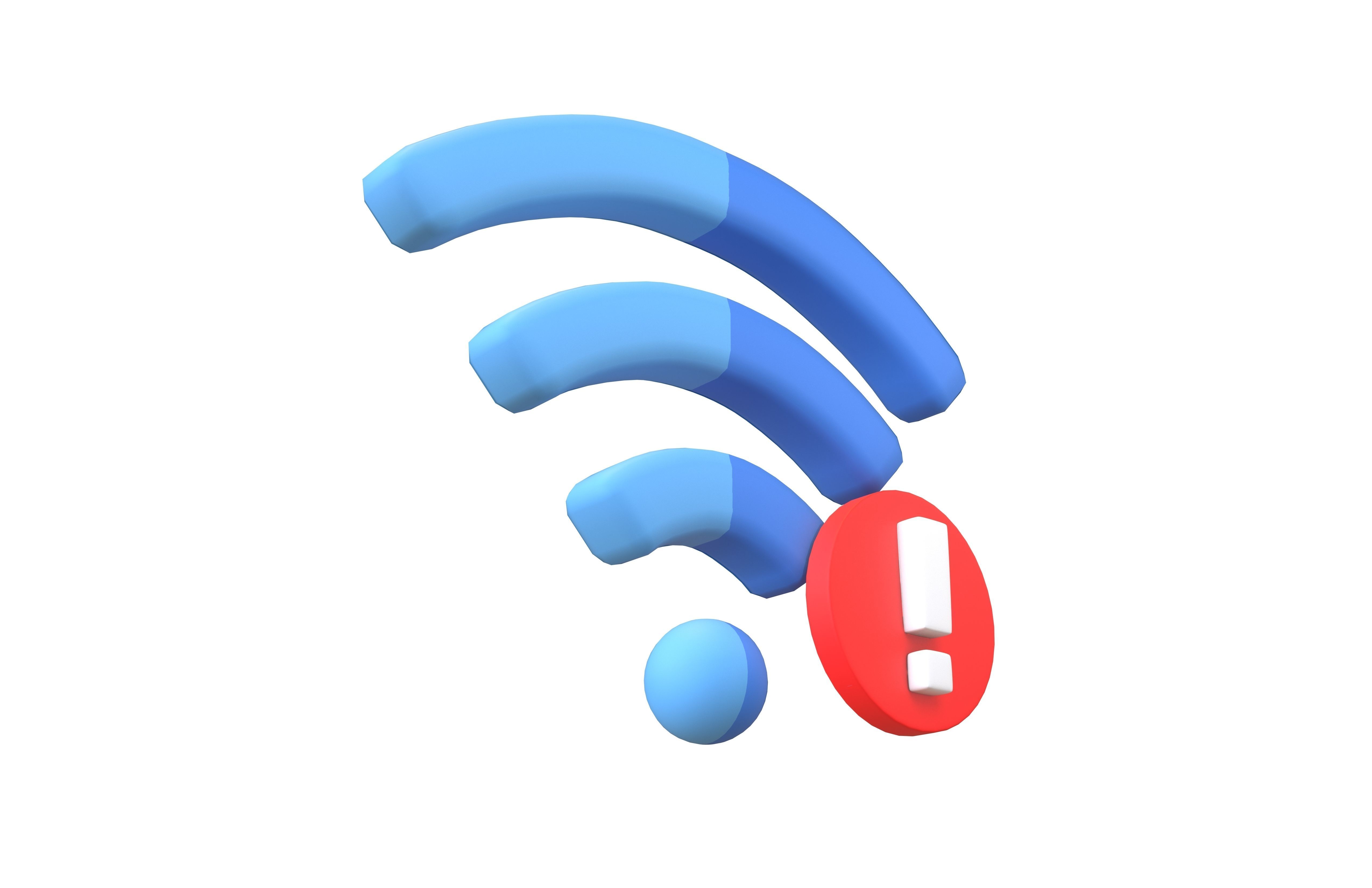 Wifi Problem Symbol v1 001 Low-poly 3D model_3