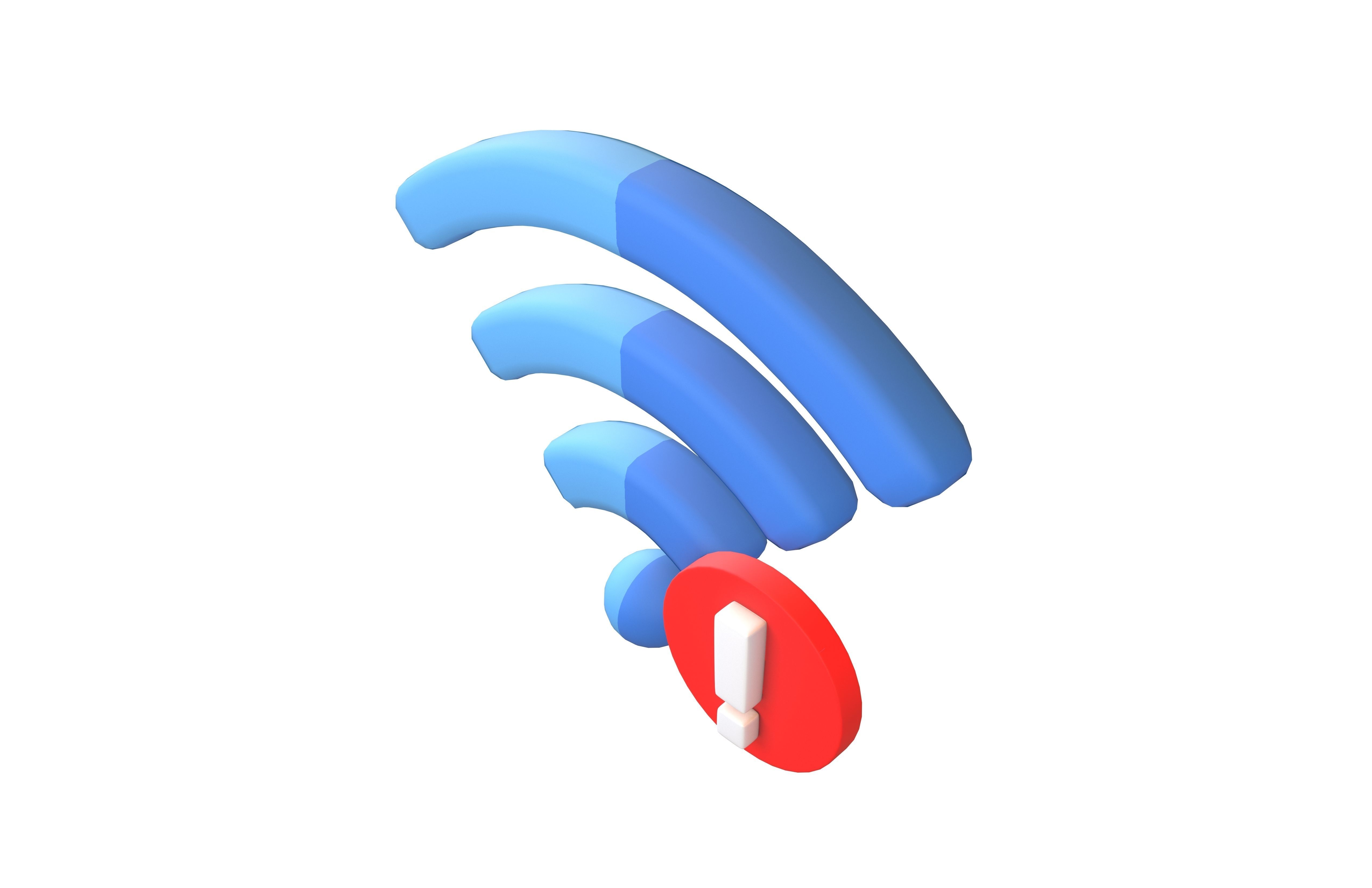 Wifi Problem Symbol v1 001 Low-poly 3D model_2