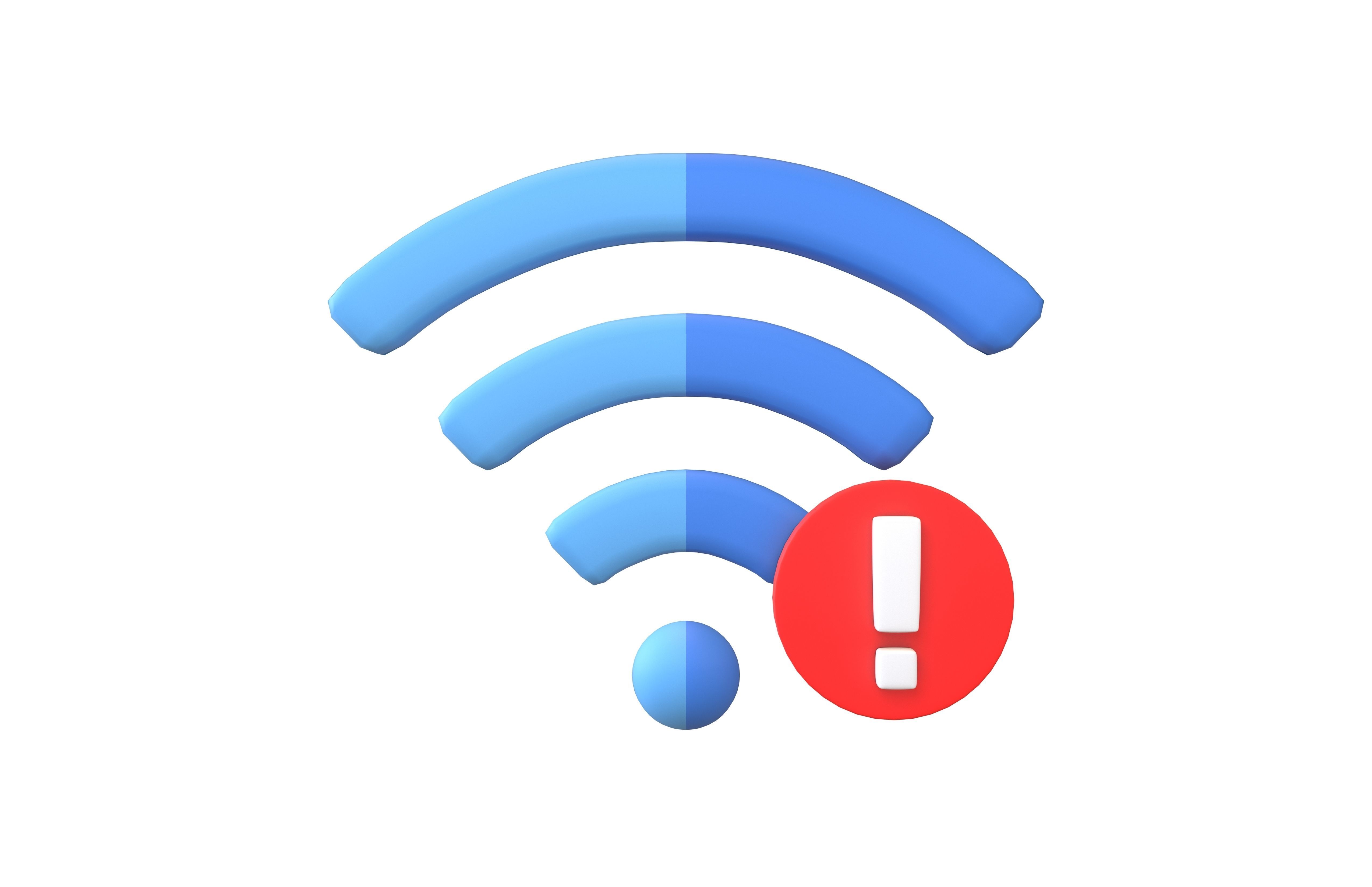 Wifi Problem Symbol v1 001 Low-poly 3D model_1