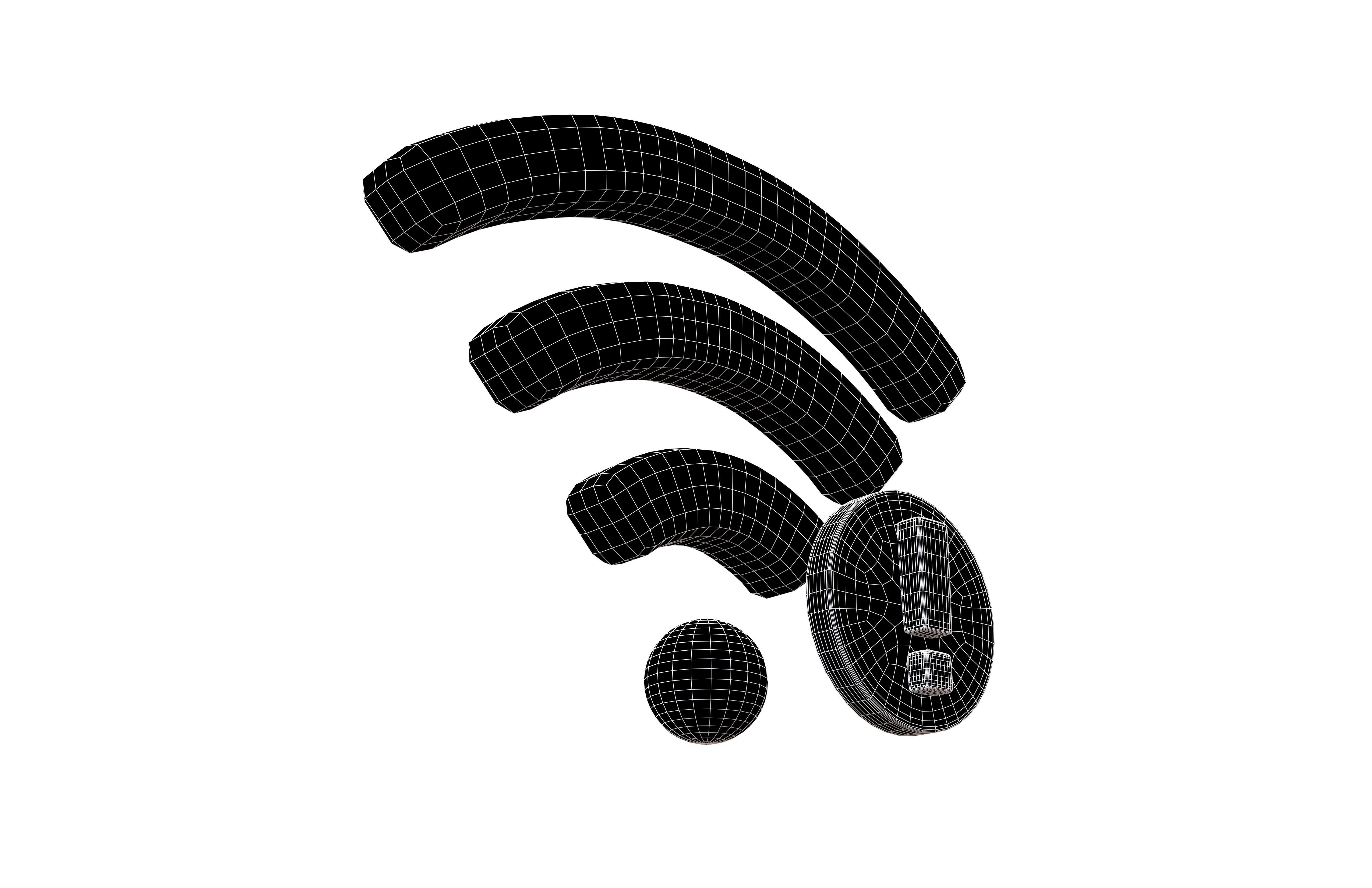 Wifi Problem Symbol v1 001 Low-poly 3D model_7