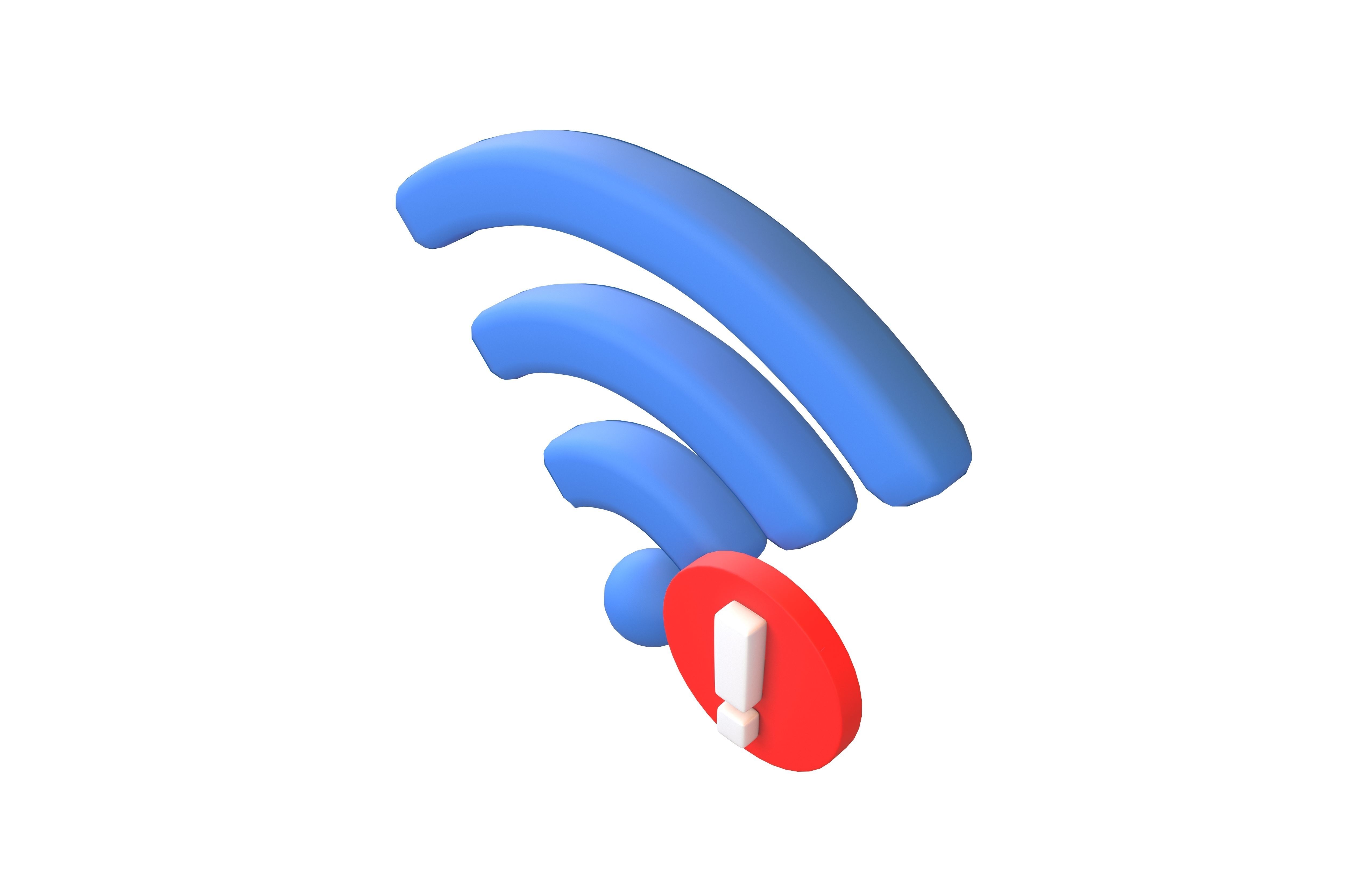 Wifi Problem Symbol v1 002 Low-poly 3D model_1