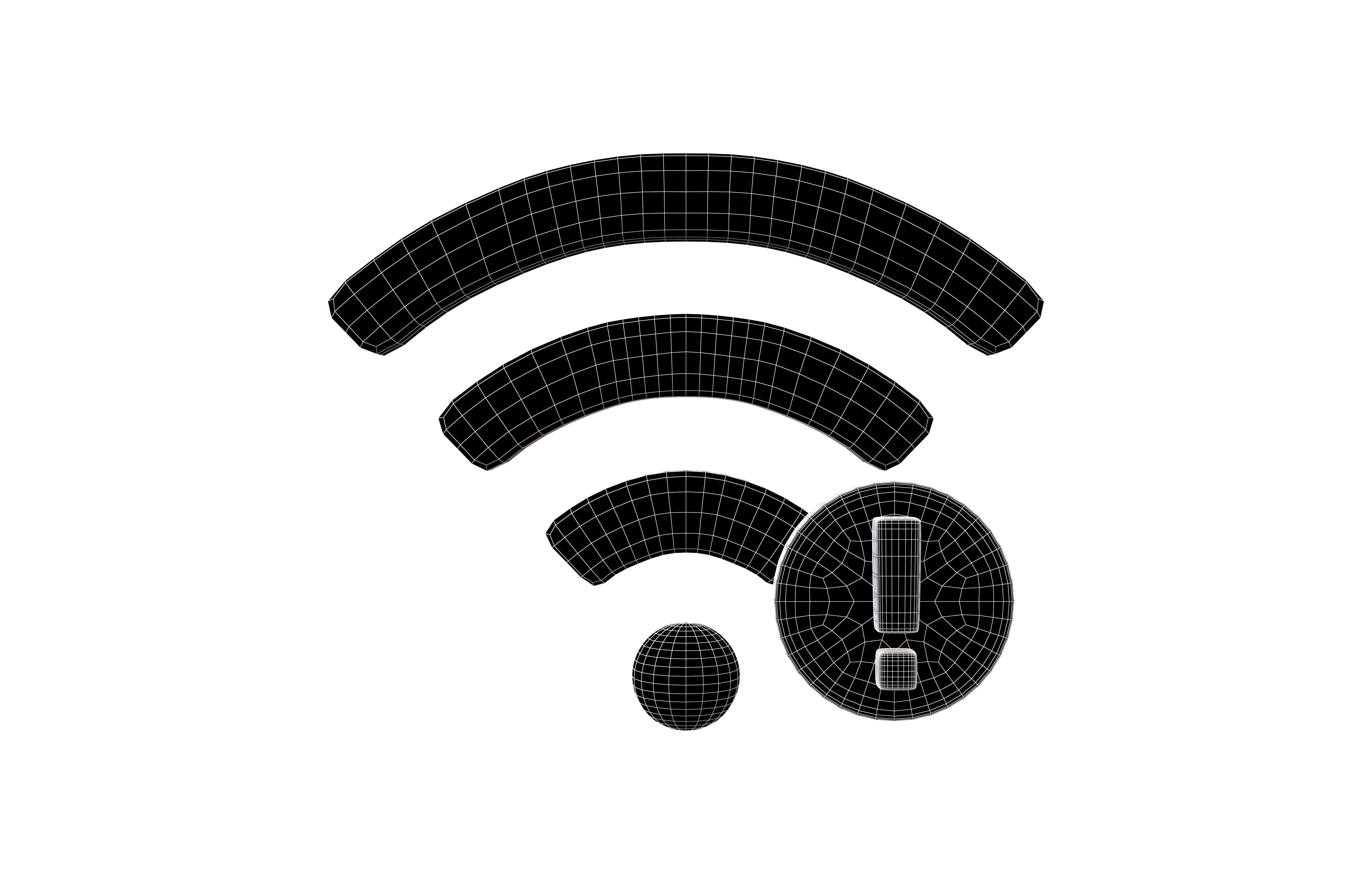 Wifi Problem Symbol v1 002 Low-poly 3D model_5