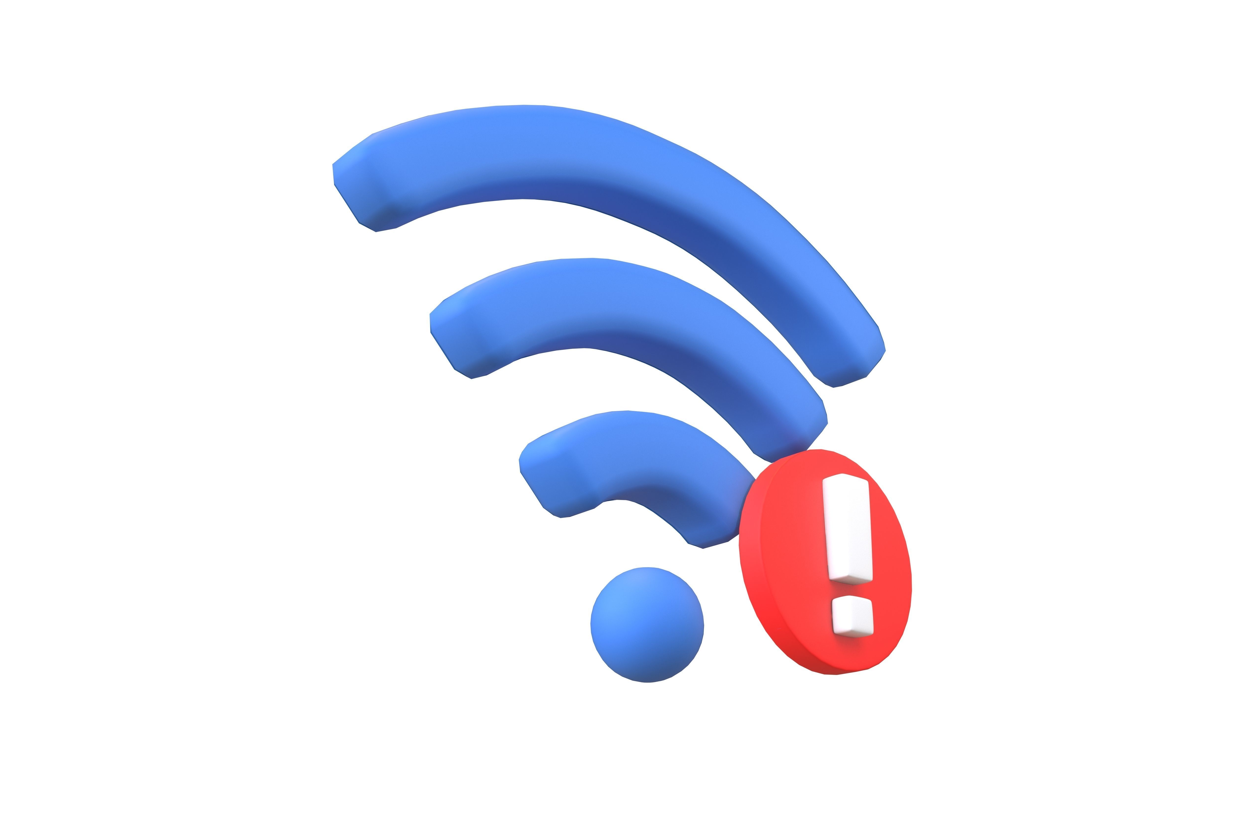 Wifi Problem Symbol v1 002 Low-poly 3D model_2