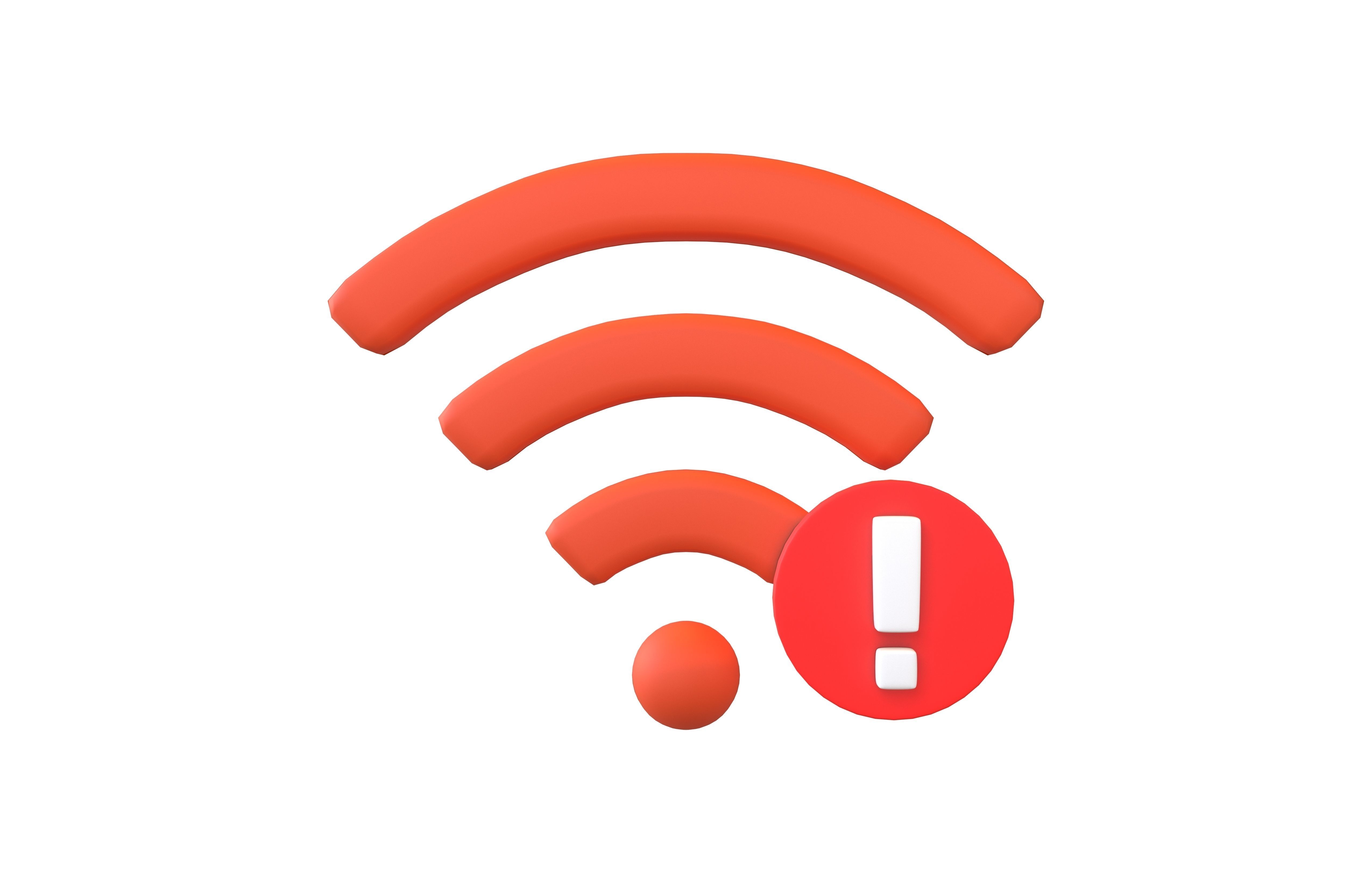 Wifi Problem Symbol v1 004 Low-poly 3D model_1