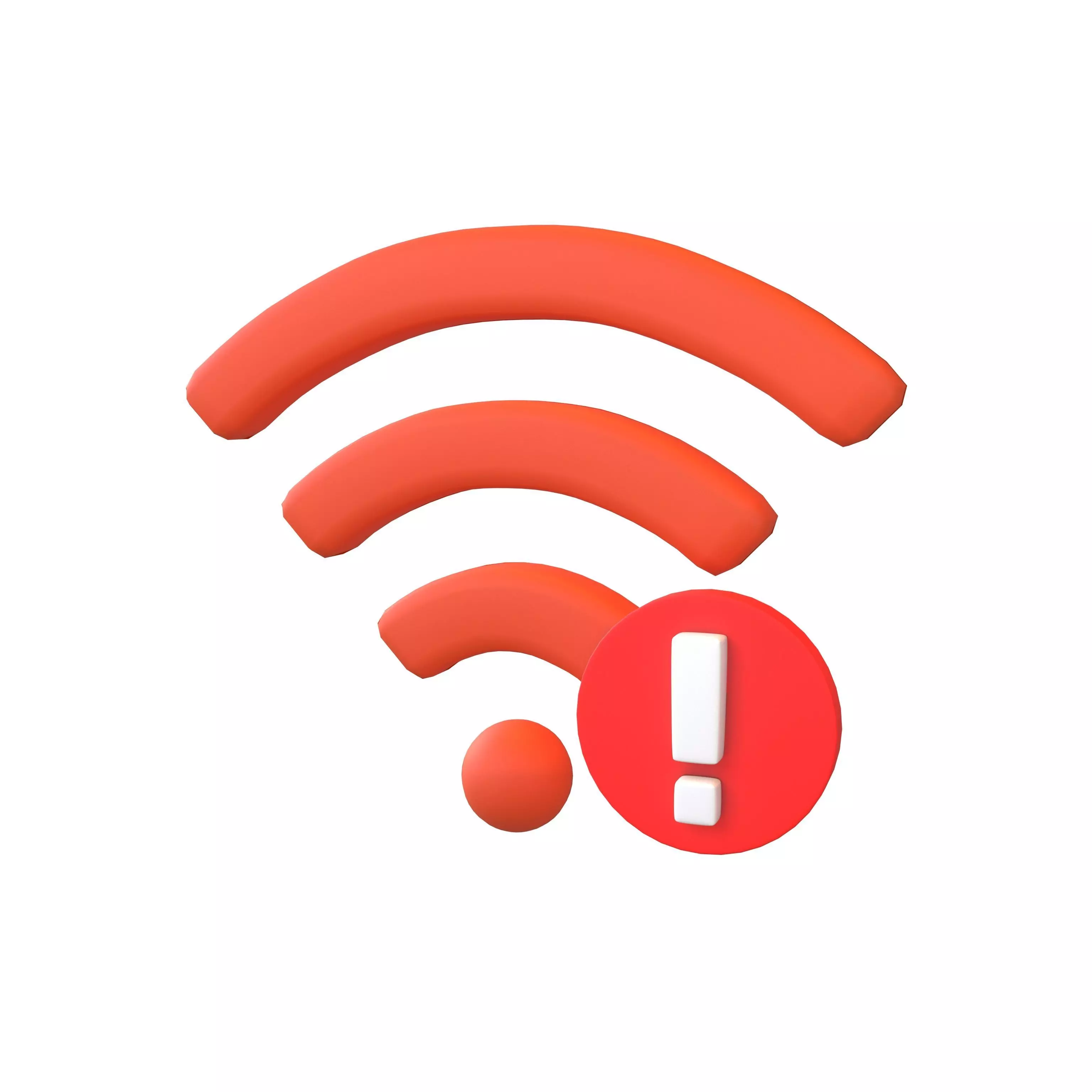 Wifi Problem Symbol v1 004 Low-poly 3D model_0