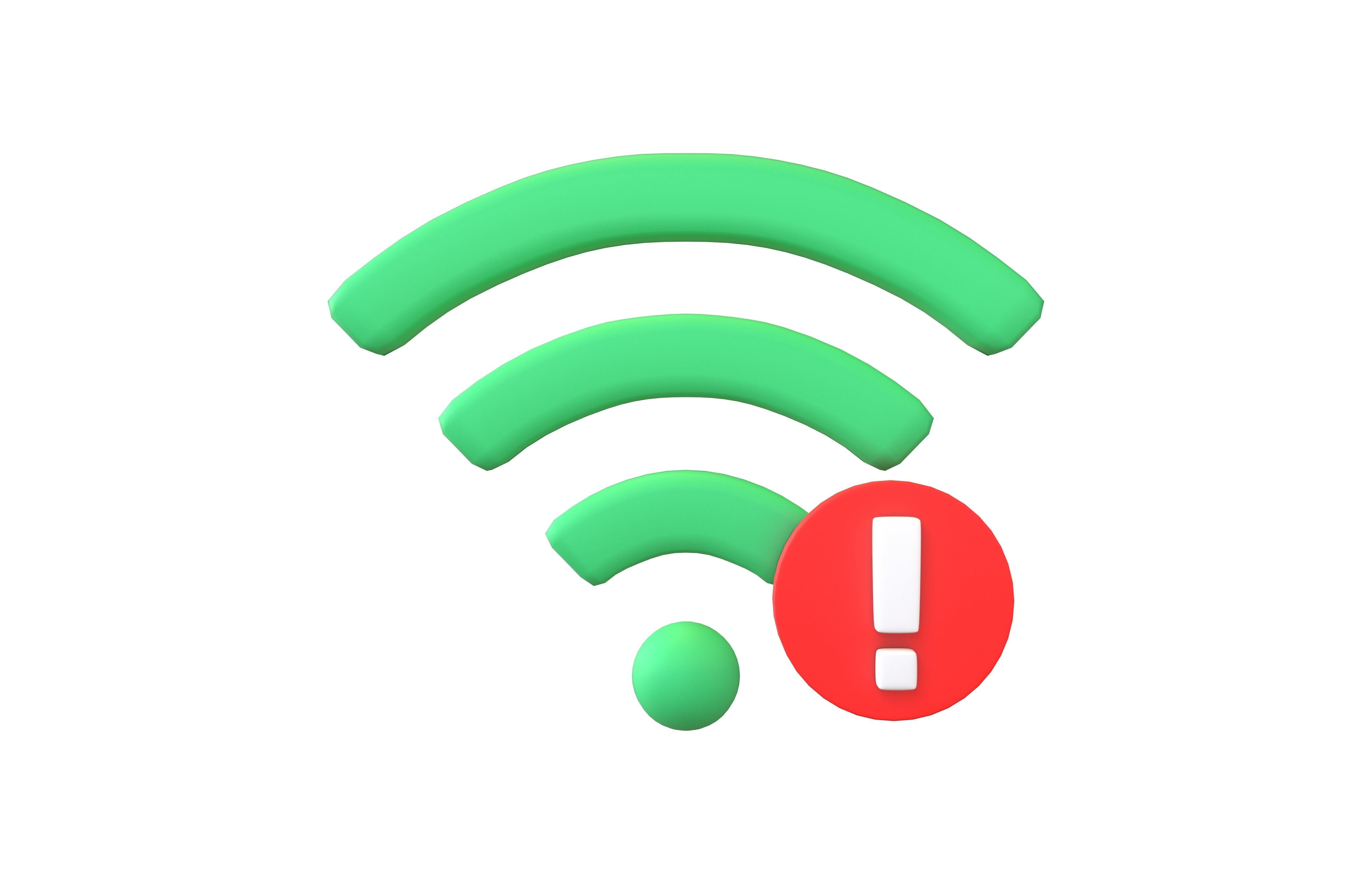 Wifi Problem Symbol v1 005 Low-poly 3D model_1