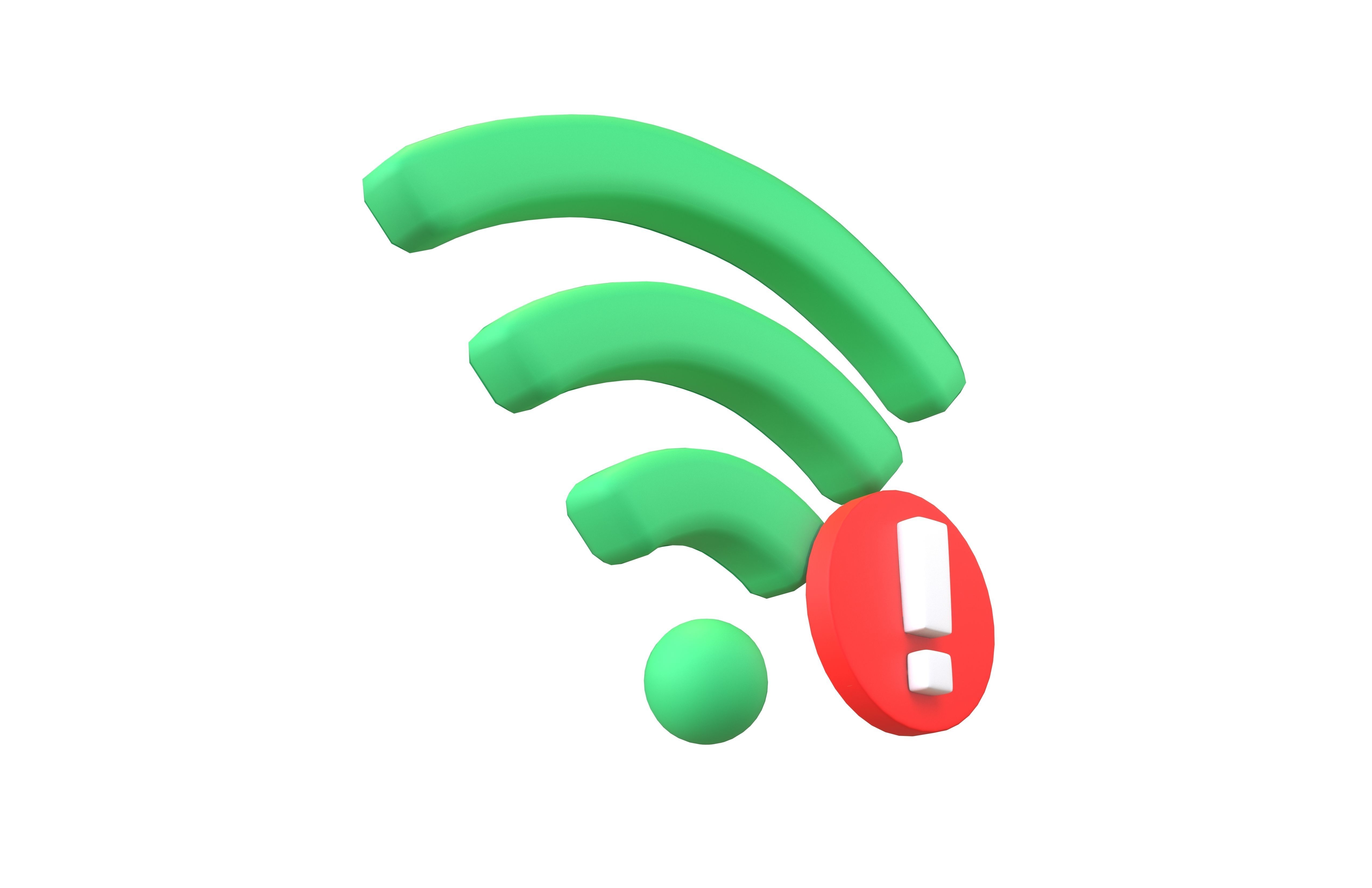Wifi Problem Symbol v1 005 Low-poly 3D model_3