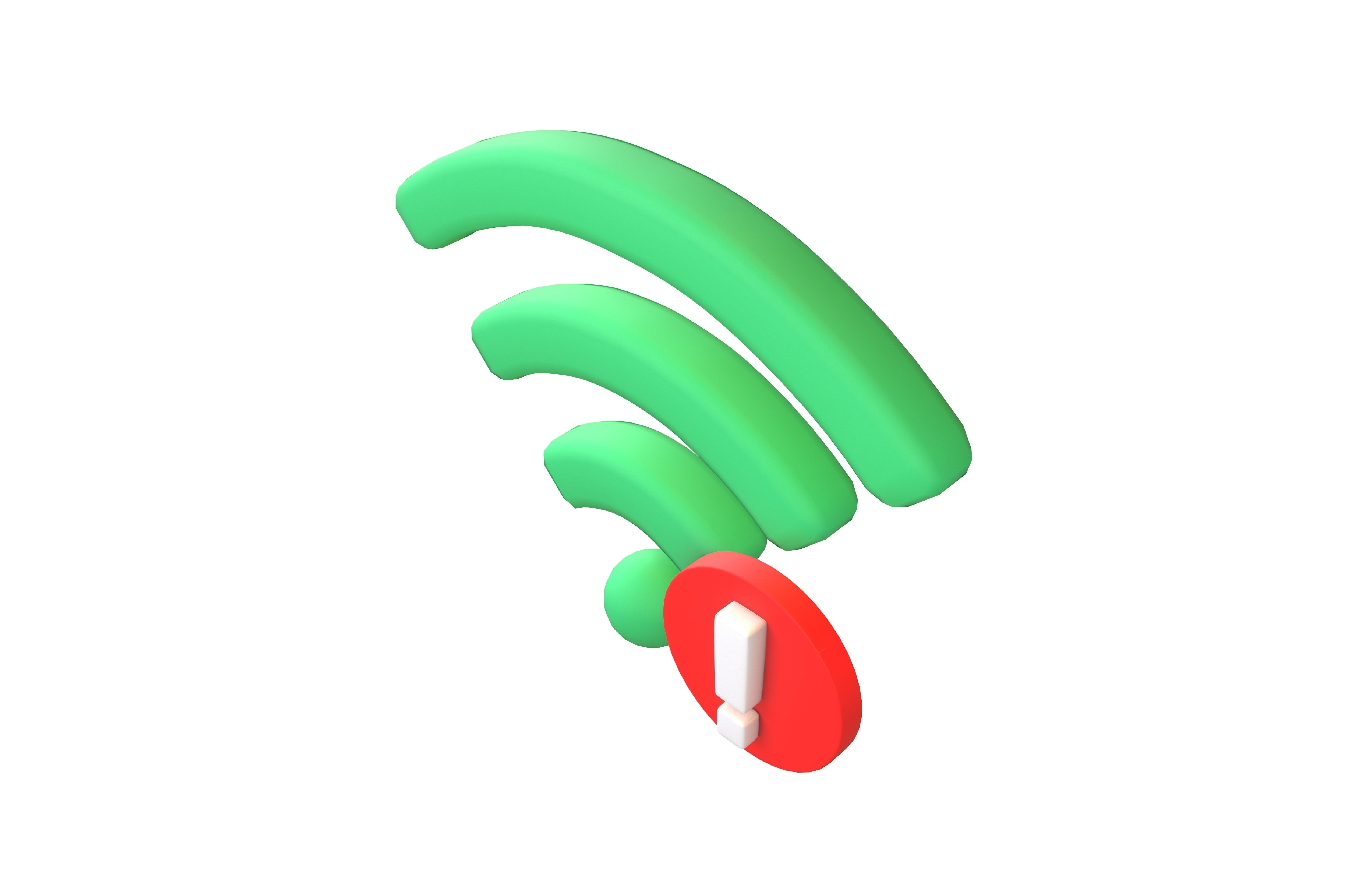 Wifi Problem Symbol v1 005 Low-poly 3D model_2
