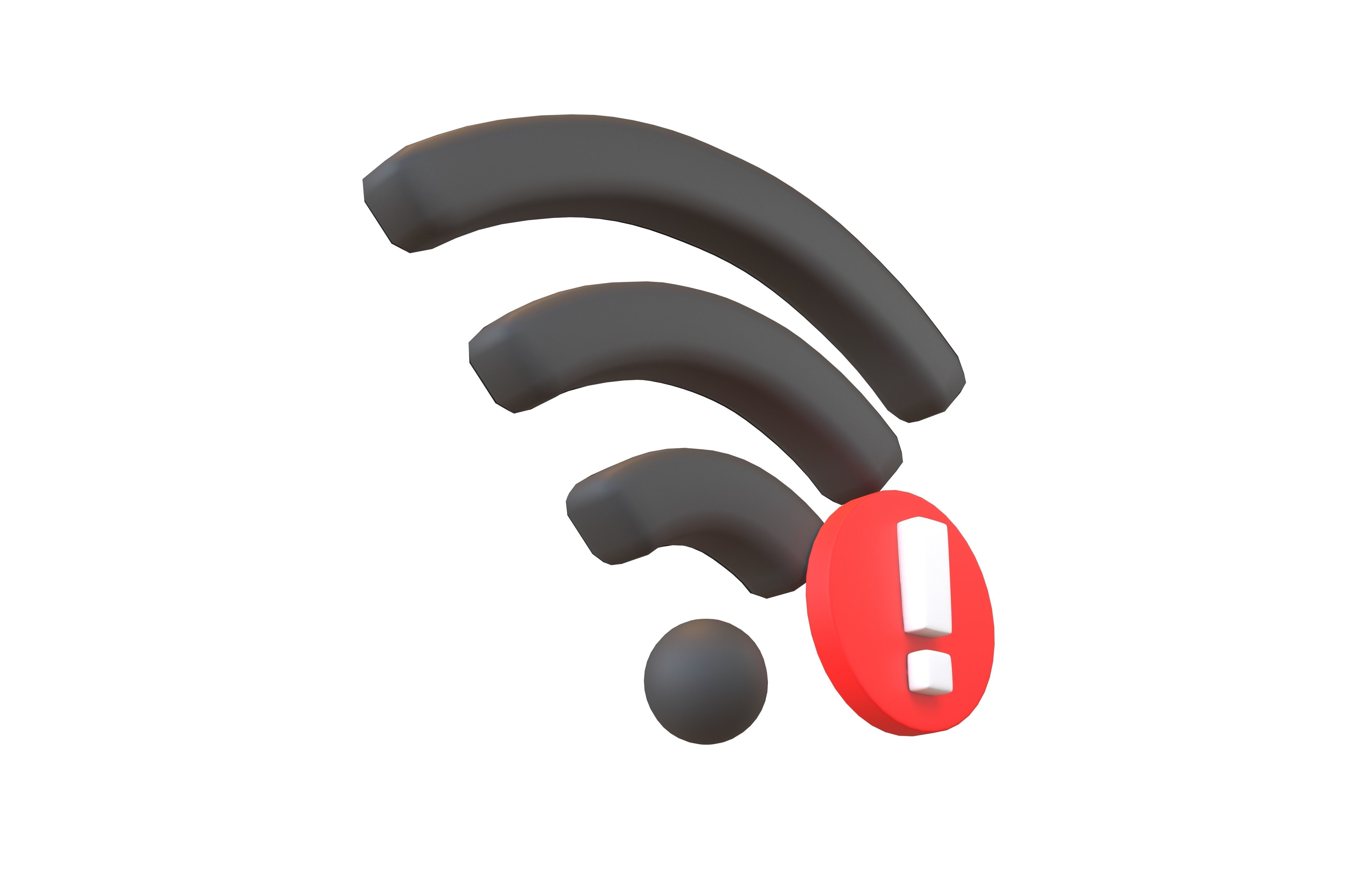 Wifi Problem Symbol v1 006 Low-poly 3D model_3
