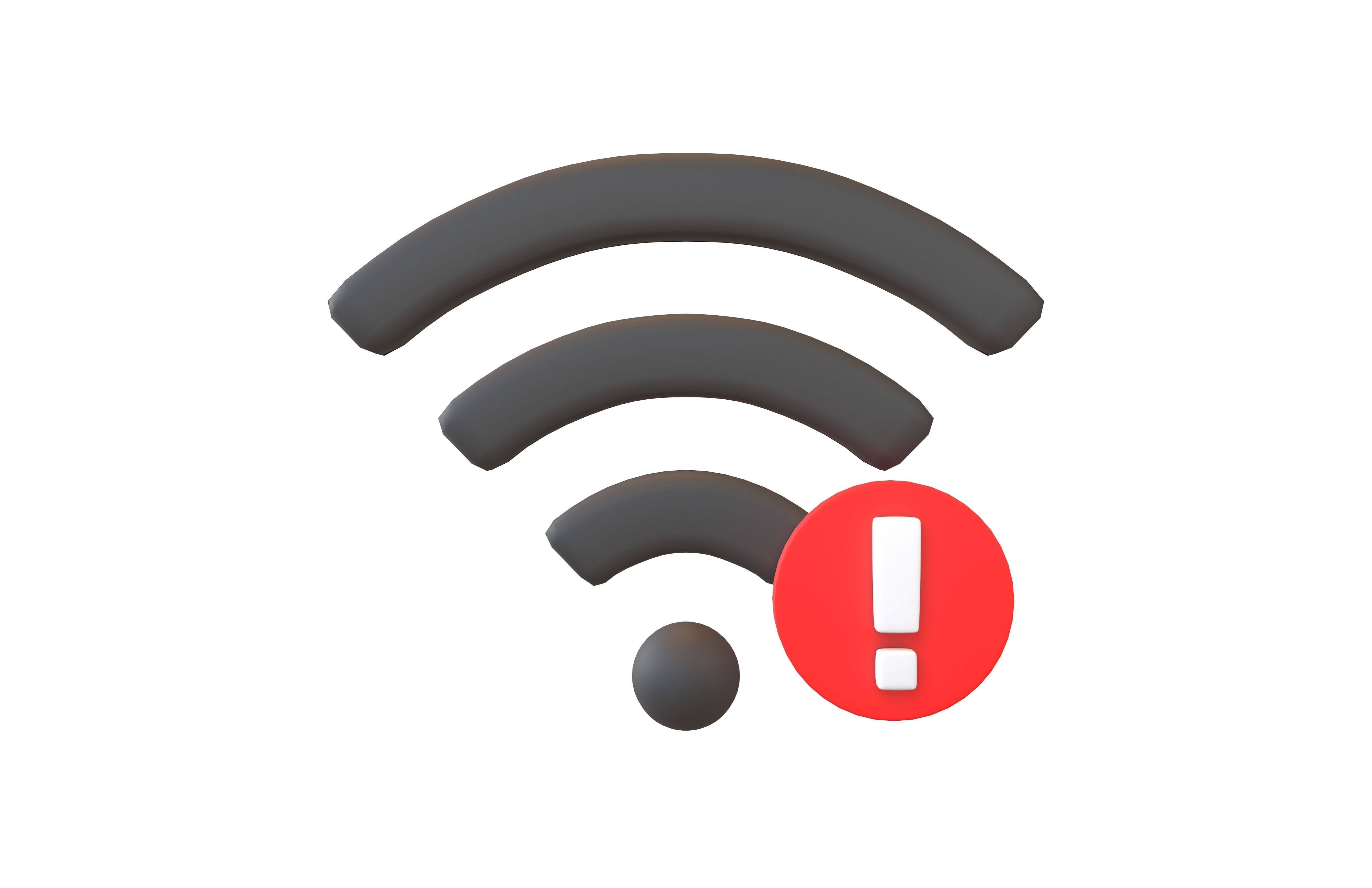 Wifi Problem Symbol v1 006 Low-poly 3D model_1