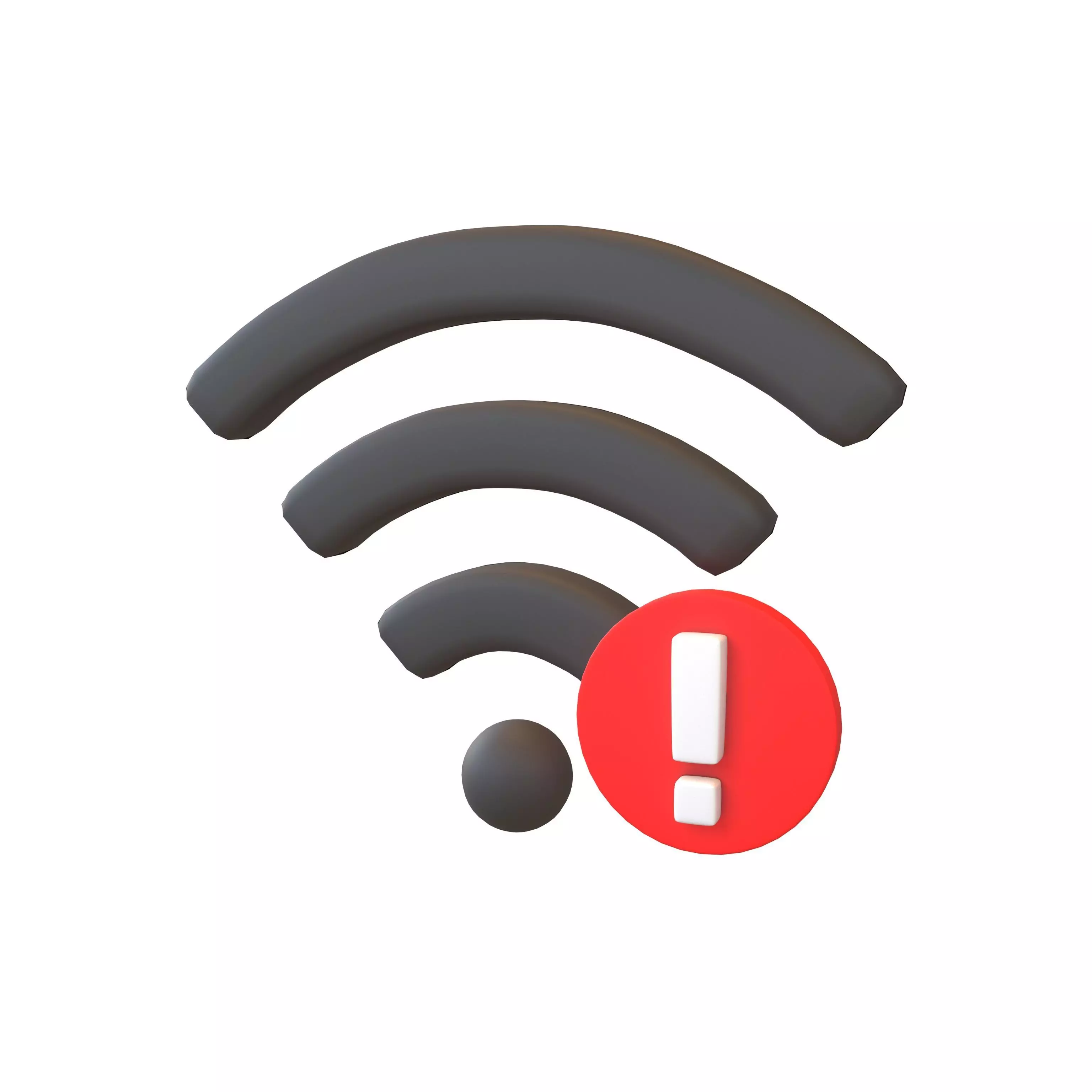 Wifi Problem Symbol v1 006 Low-poly 3D model_0