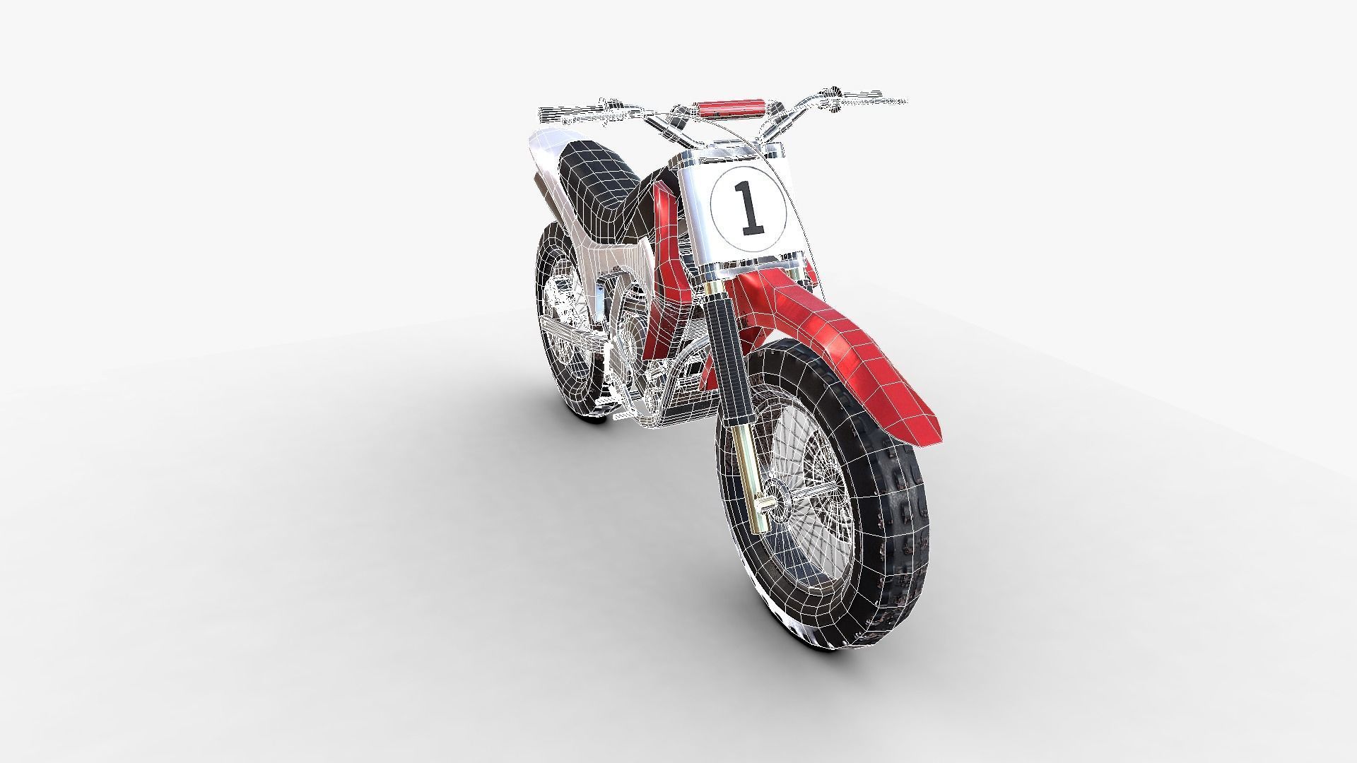 Dirt Bike Low-poly 3D model_17