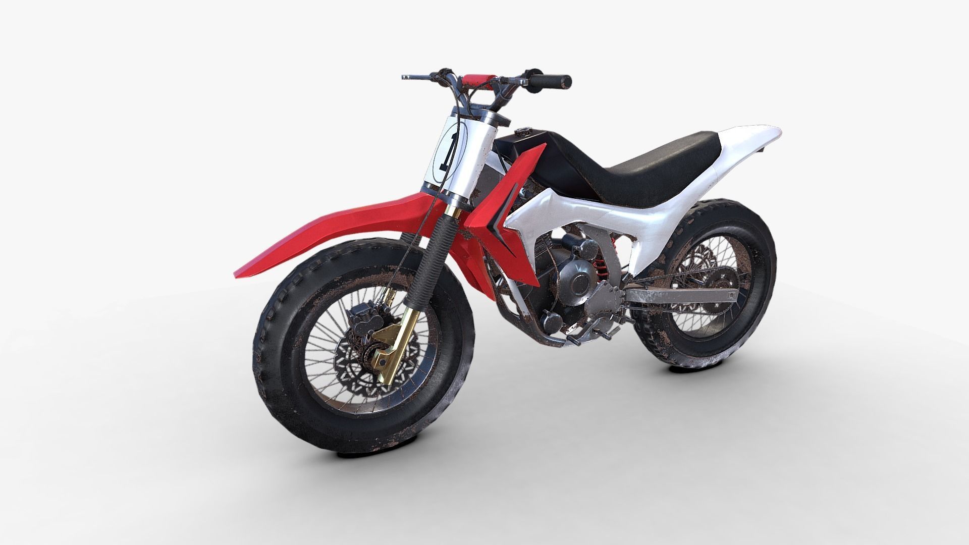 Dirt Bike Low-poly 3D model_4