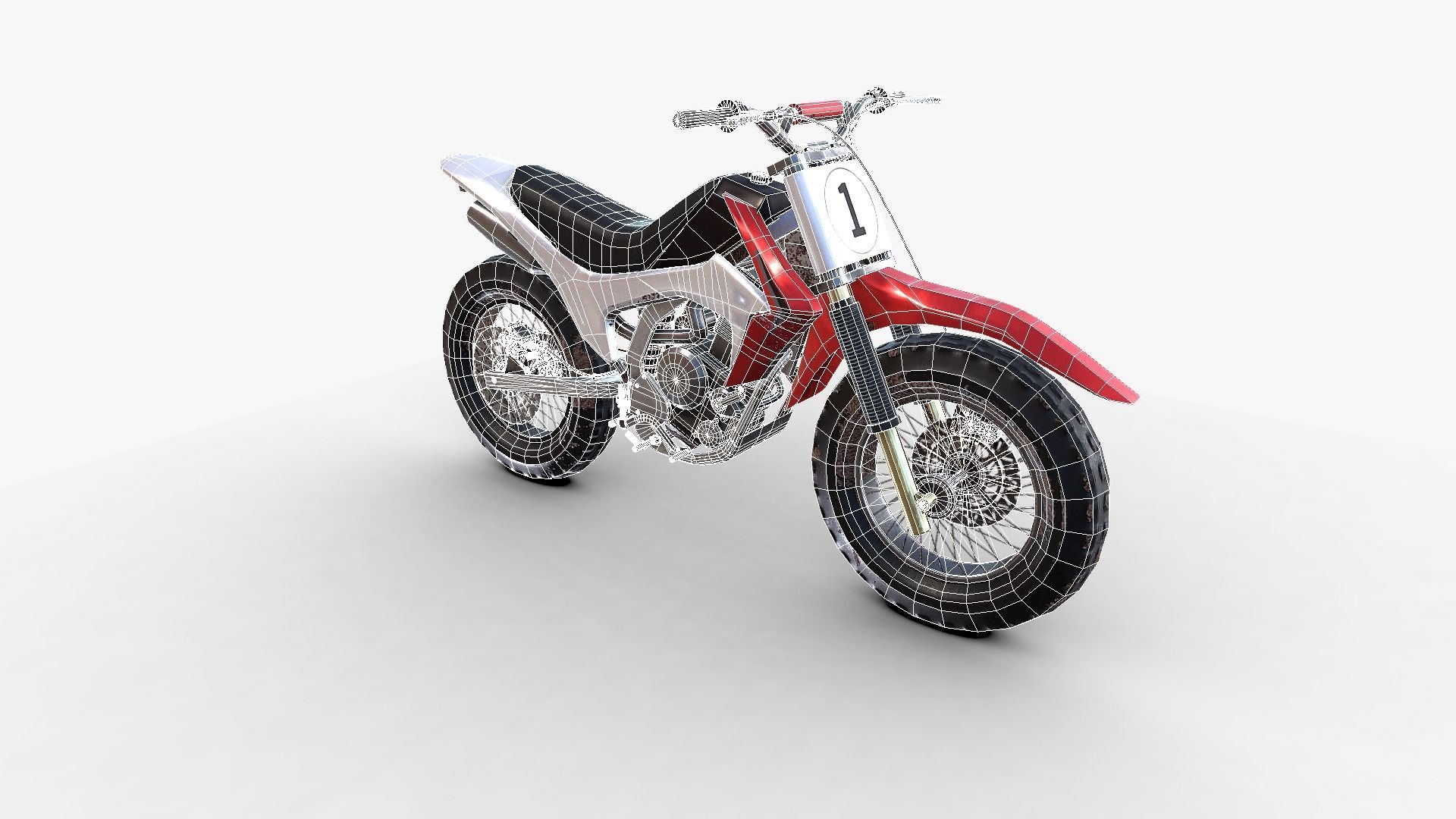 Dirt Bike Low-poly 3D model_18