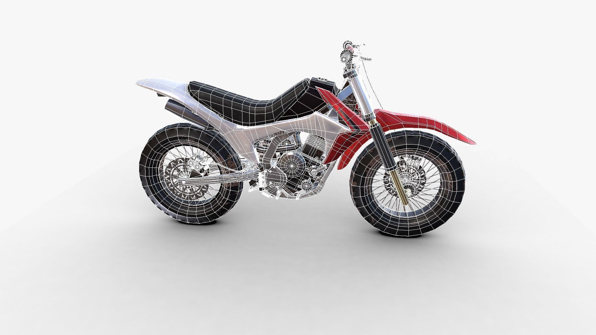 Dirt Bike Low-poly 3D model_19