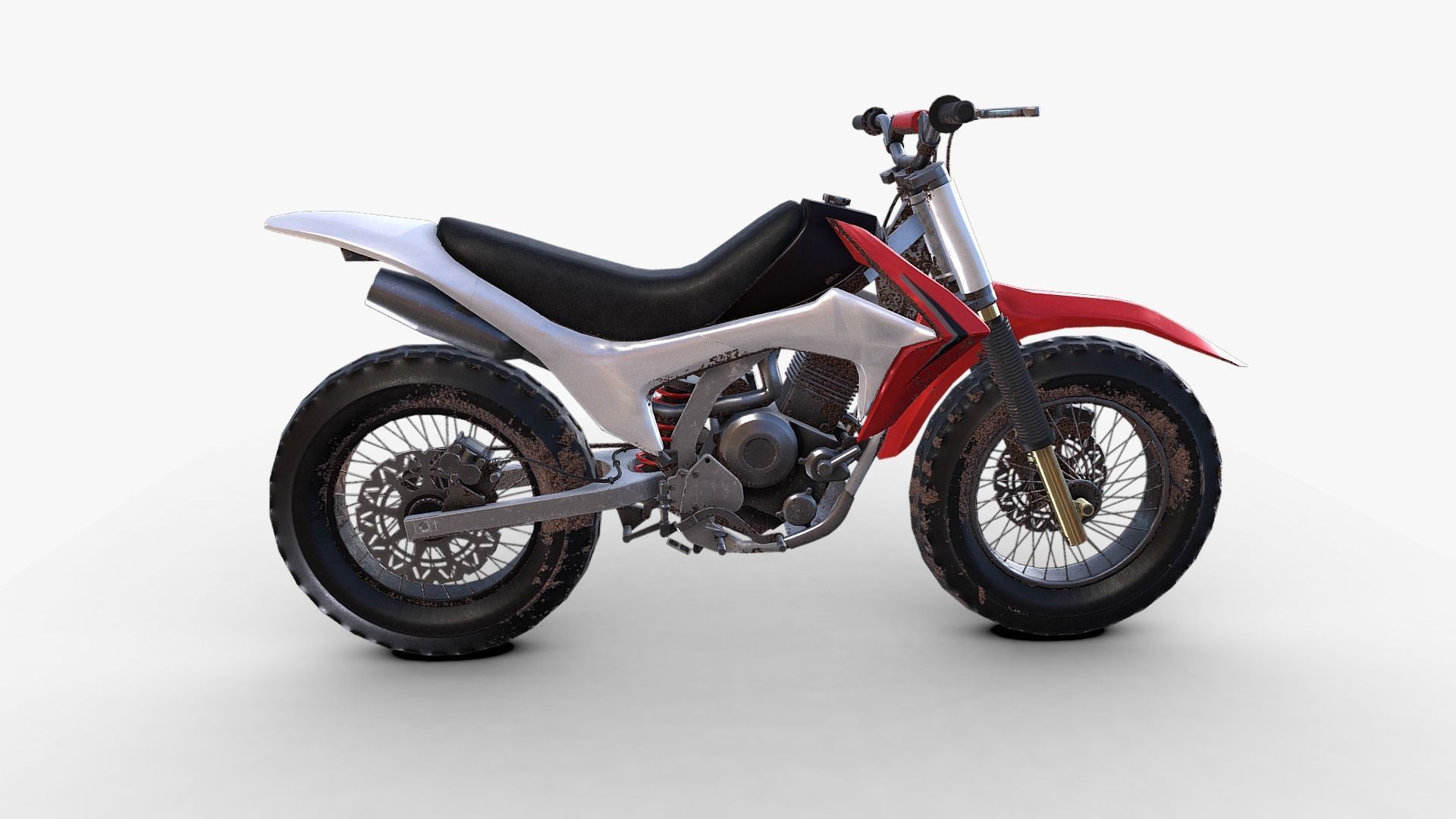 Dirt Bike Low-poly 3D model_12