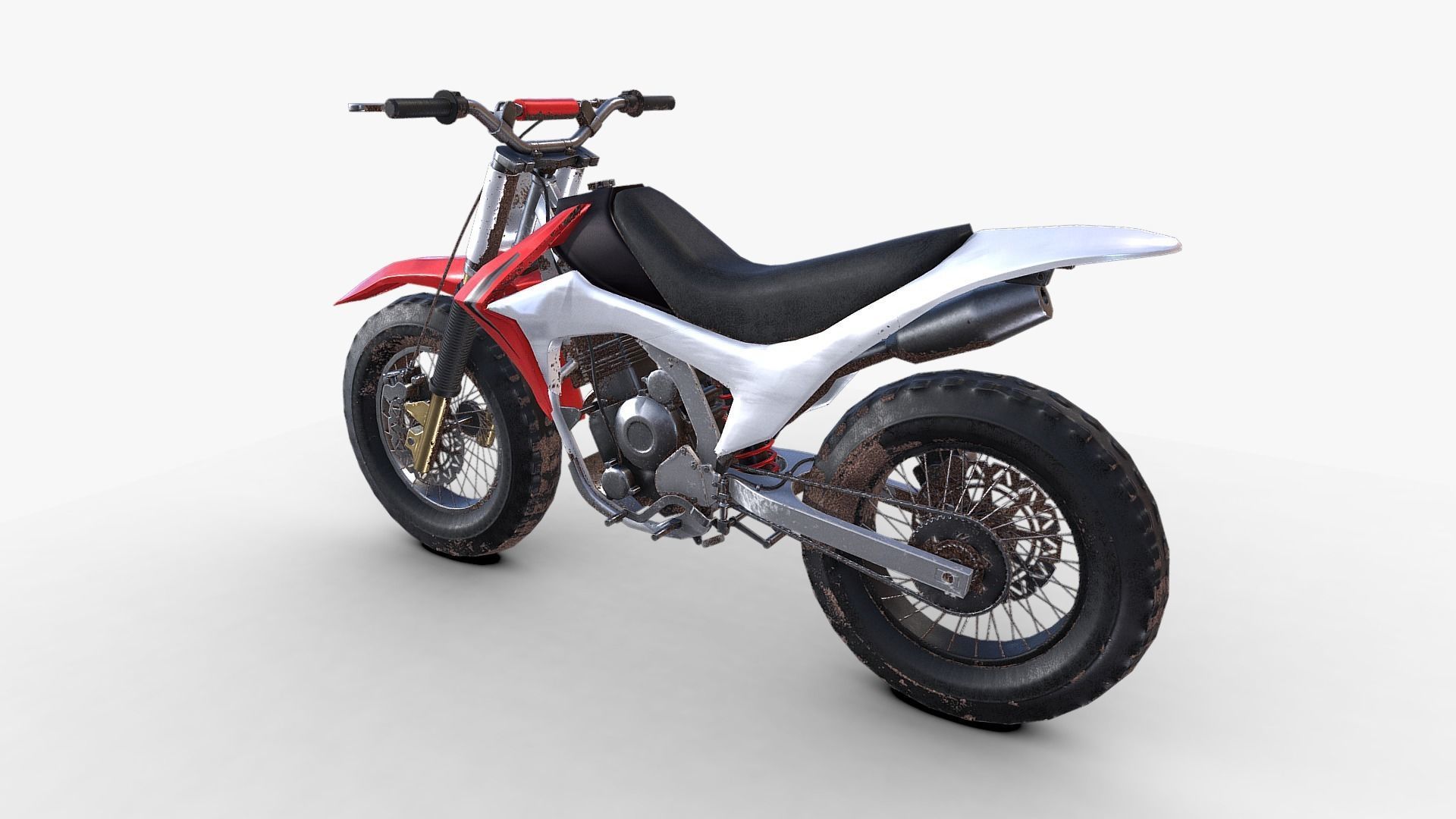 Dirt Bike Low-poly 3D model_6