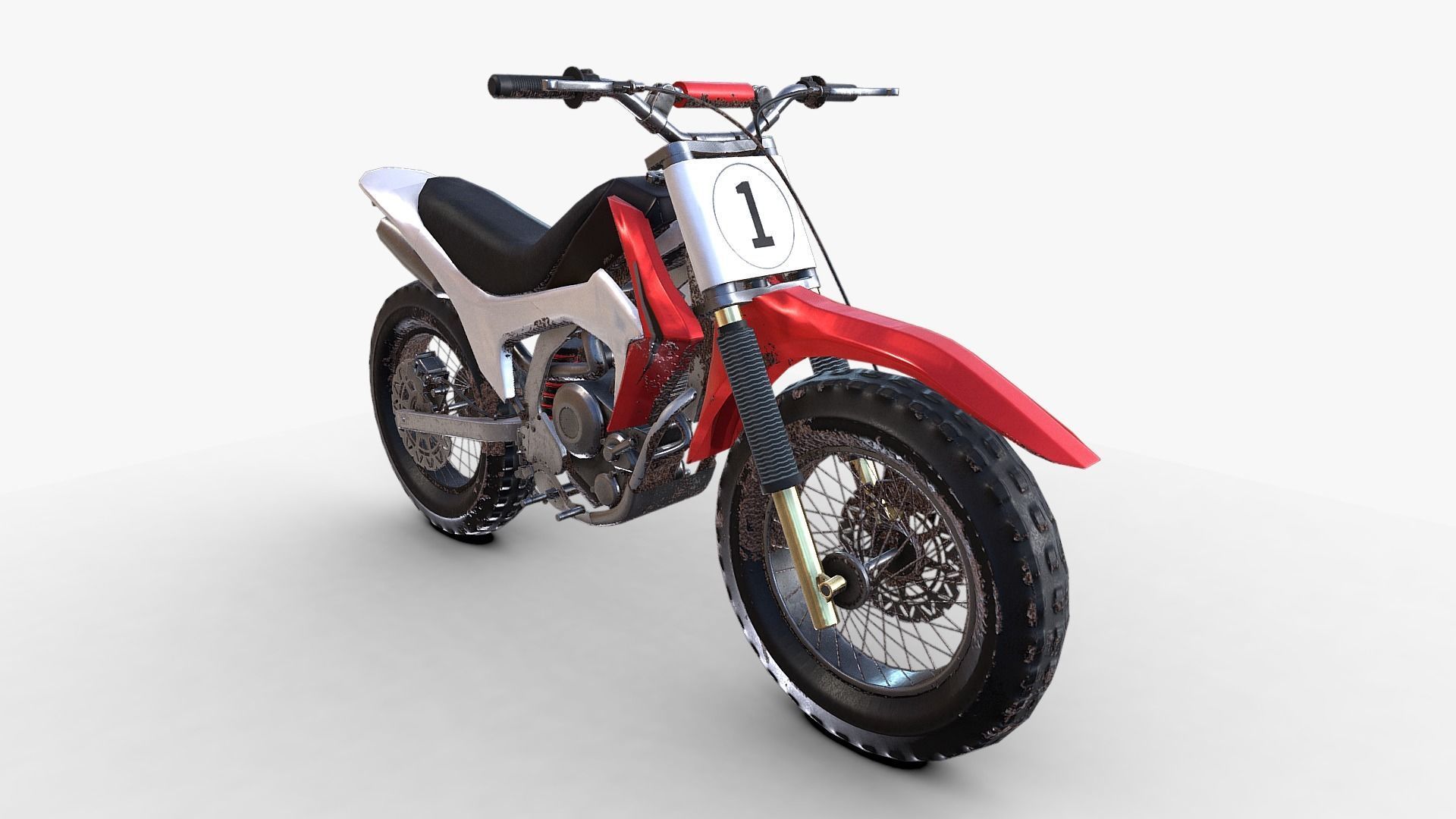 Dirt Bike Low-poly 3D model_14