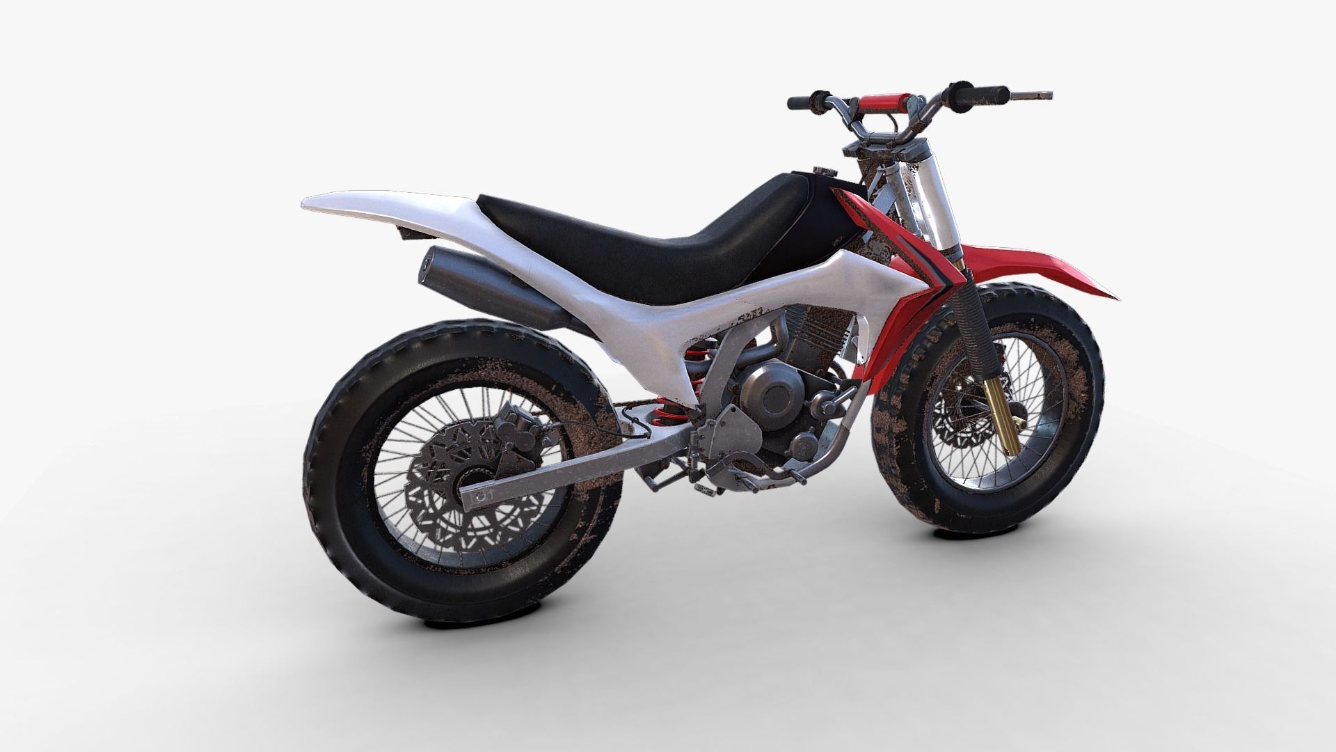 Dirt Bike Low-poly 3D model_11