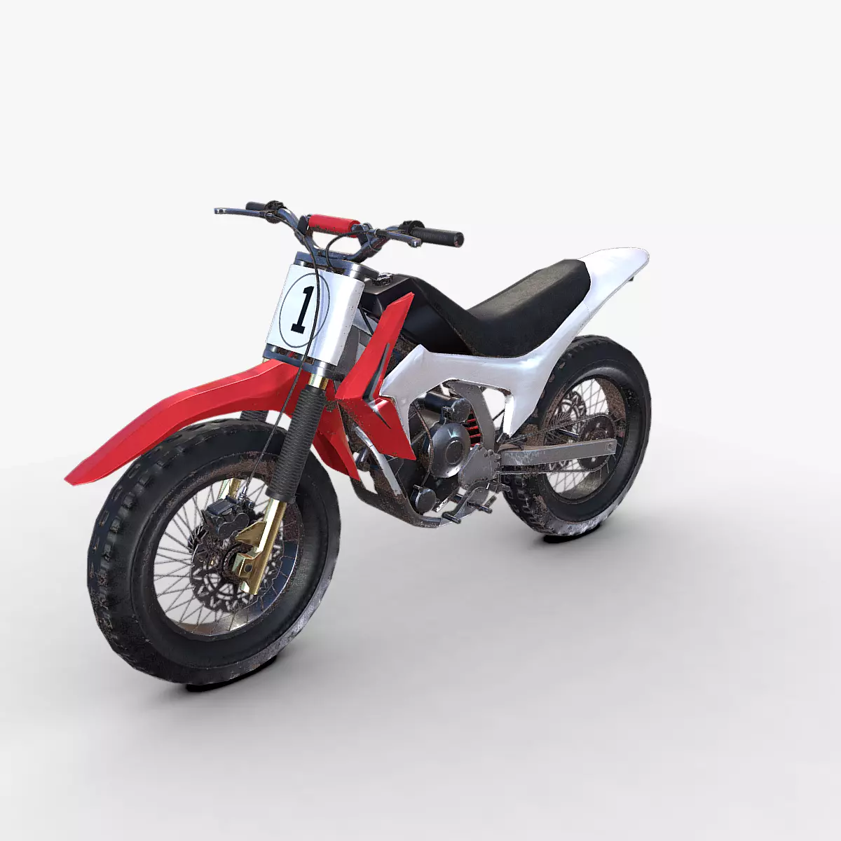 Dirt Bike Low-poly 3D model_0